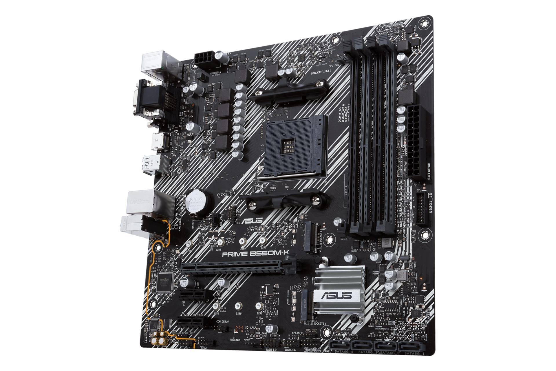 نمای راست مادربرد ایسوس ASUS PRIME B550M-K