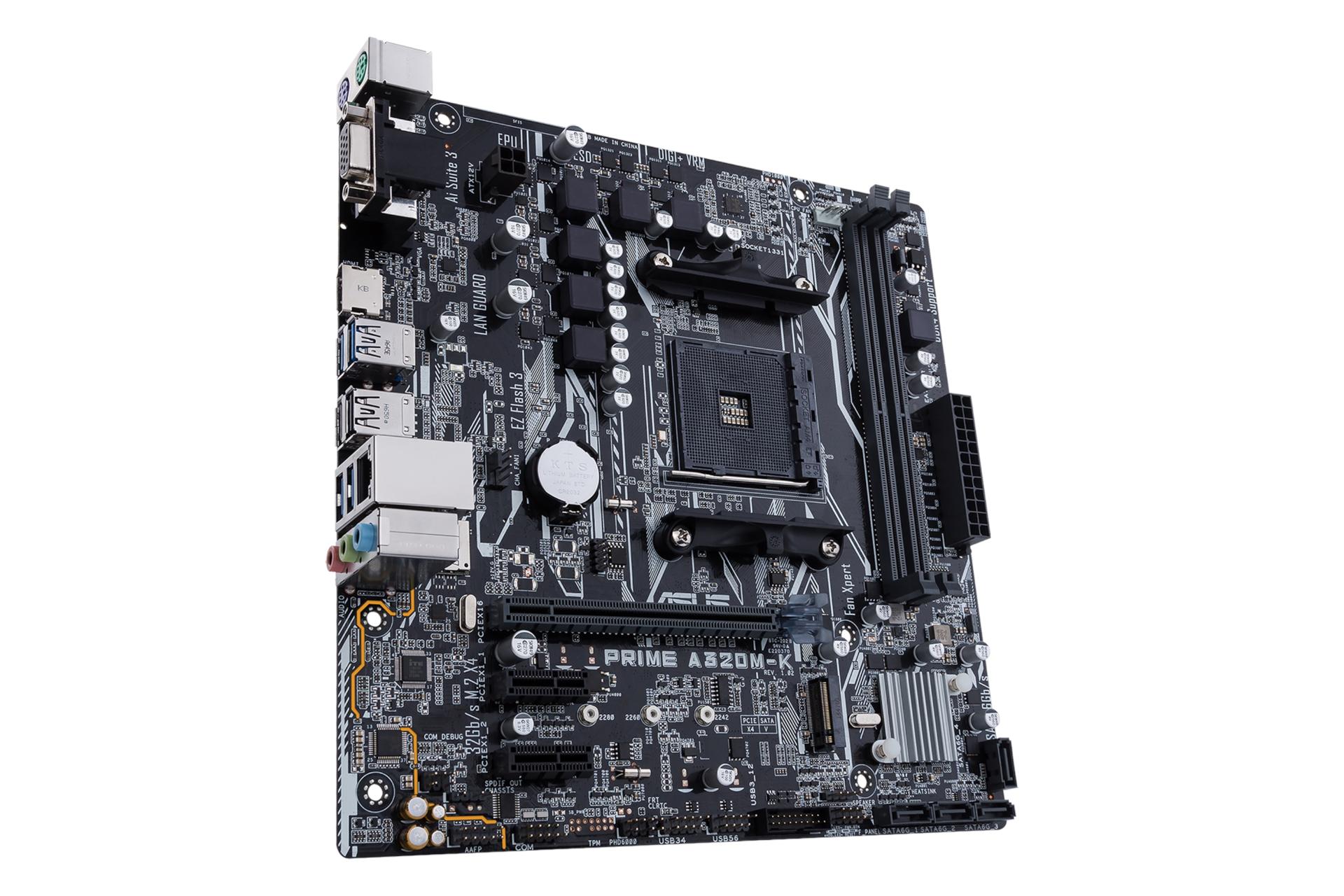 نمای پایین مادربرد ایسوس ASUS PRIME A320M-K