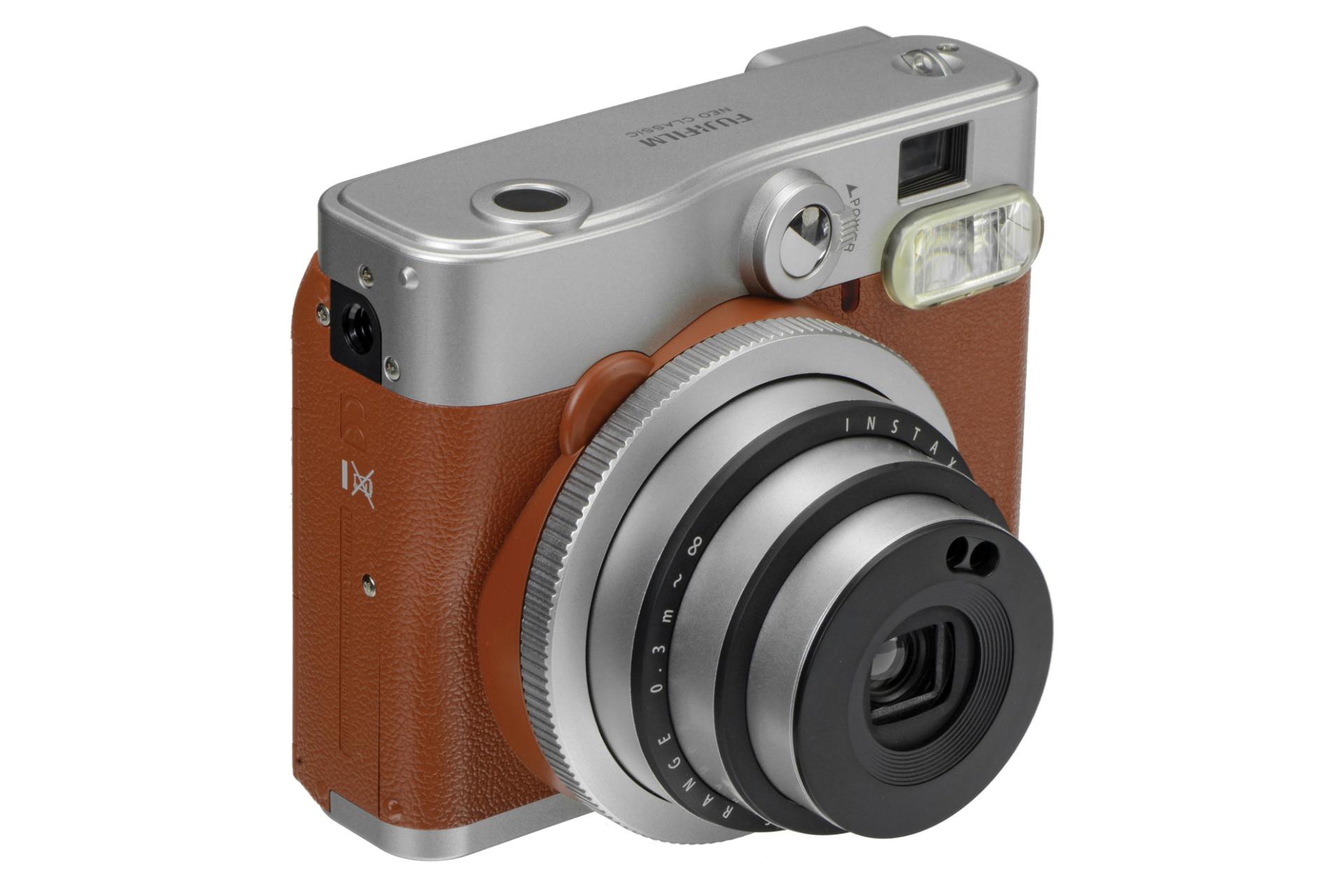 نمای چپ دوربین عکاسی فوجی فیلم مینی 90 نئو کلاسیک FUJIFILM Instax Mini 90 Neo Classic قهوه ای