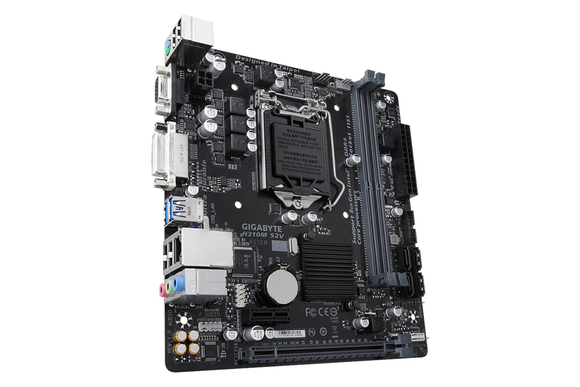 نمای چپ مادربرد گیگابایت GIGABYTE H310M S2V (rev. 1.0)