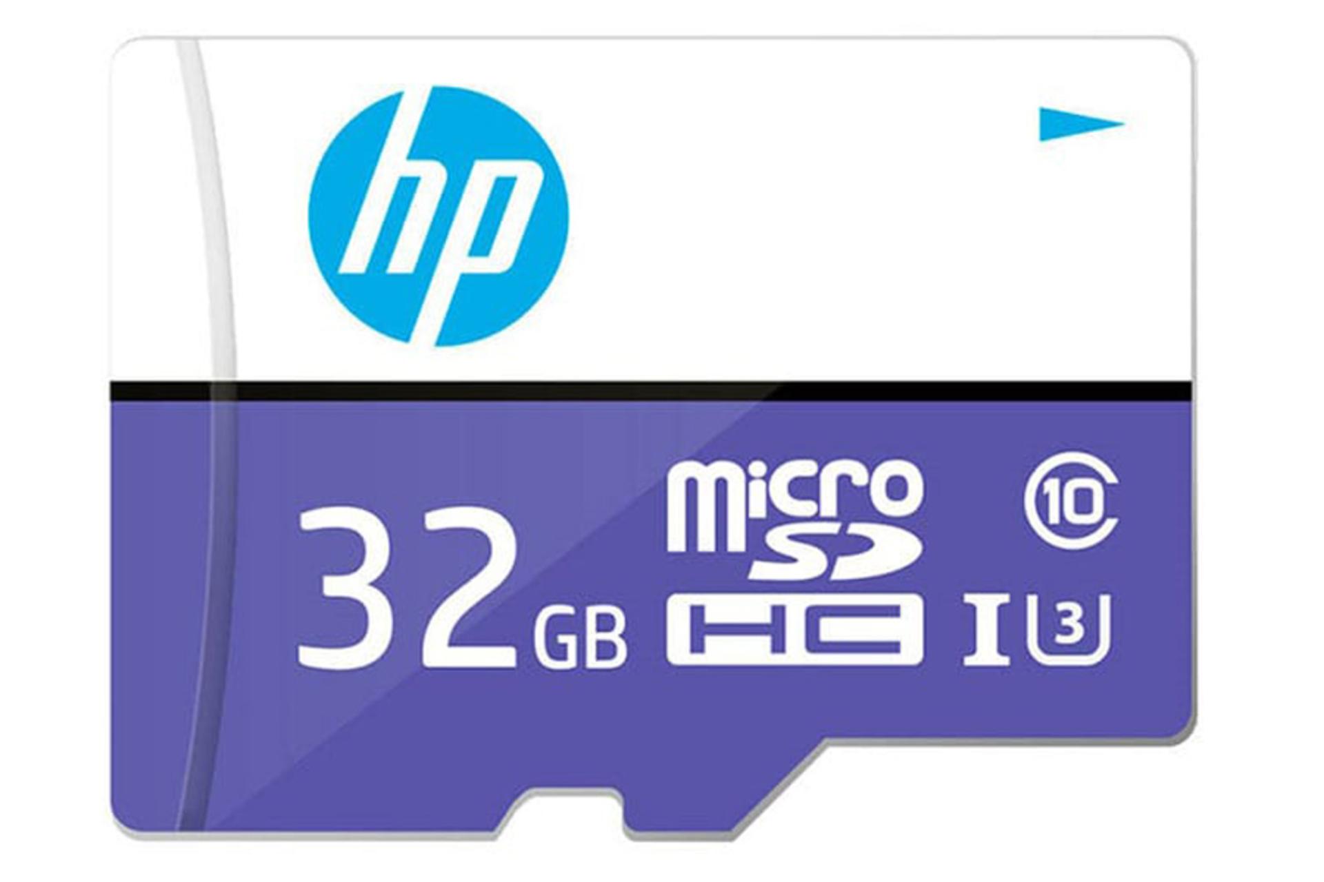 نمای روبرو کارت حافظه اچ پی microSDHC با ظرفیت 32 گیگابایت مدل MX230 کلاس 10