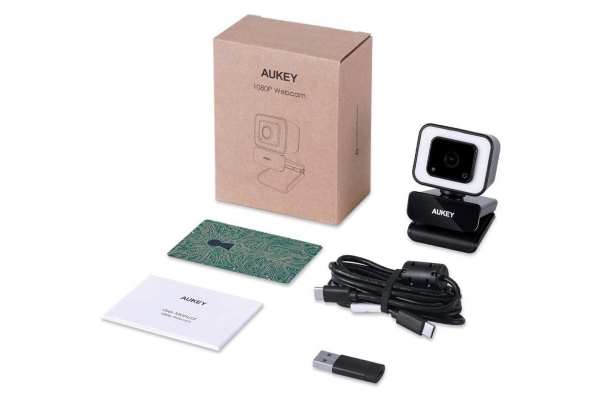 بسته بندی و کابل USB وب کم آکی Aukey PC-LM6