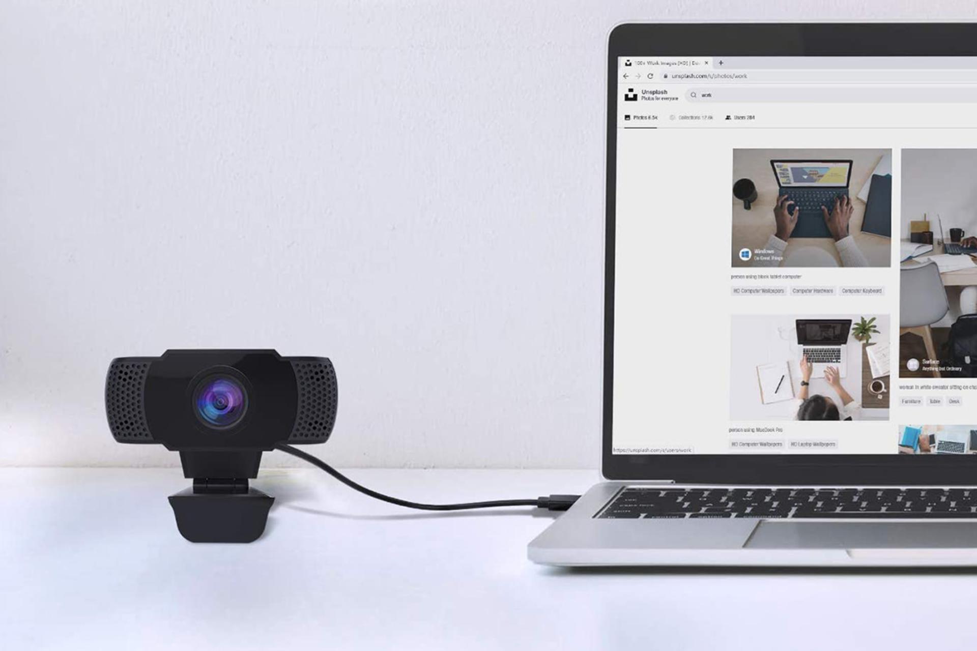 وب کم ونسویو Wansview 1080P Webcam 101 متصل به لپ تاپ