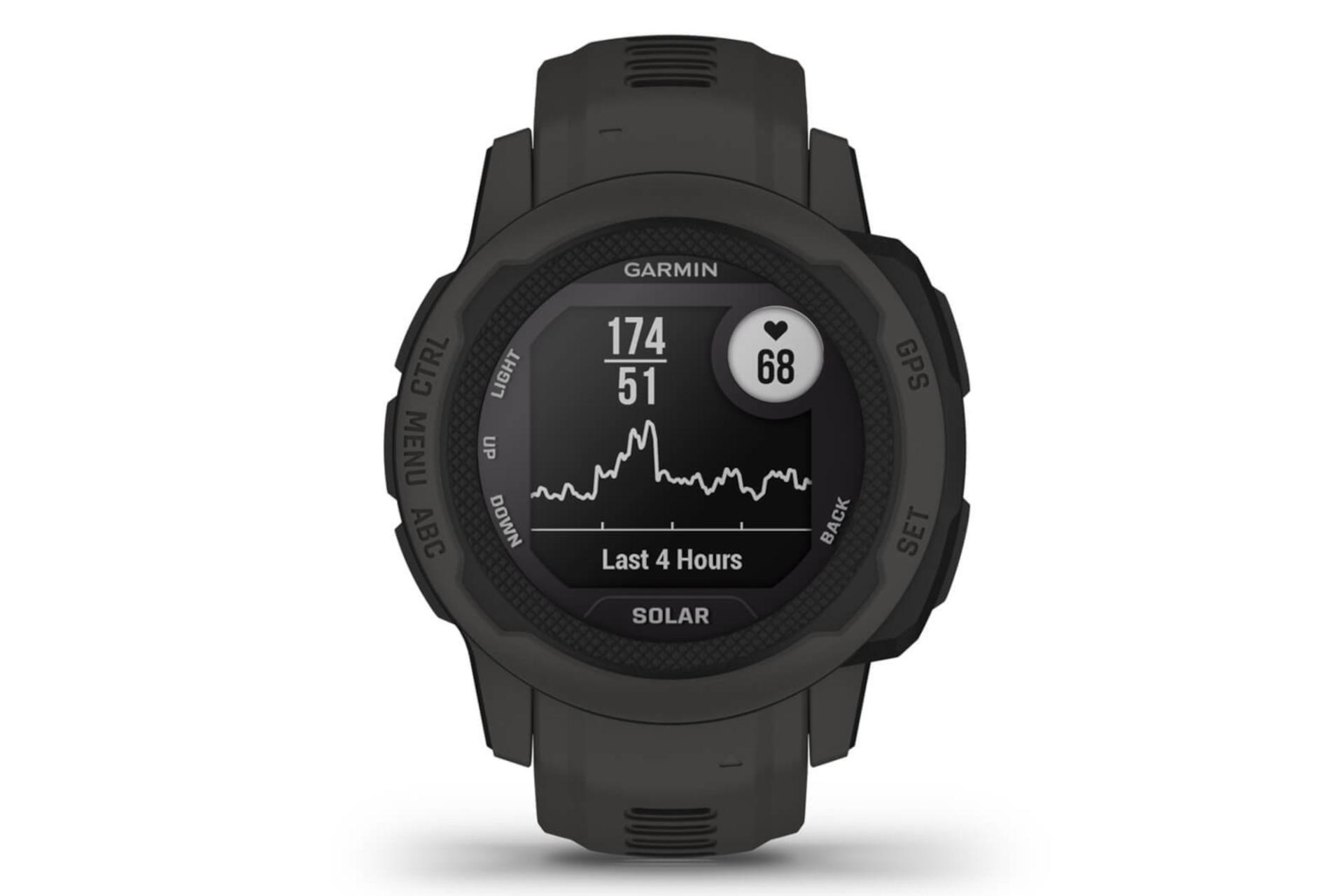 نمای روبرو ساعت هوشمند گارمین Instinct 2S مدل 40 میلی‌متری / Garmin Instinct 2S 40mm مشکی