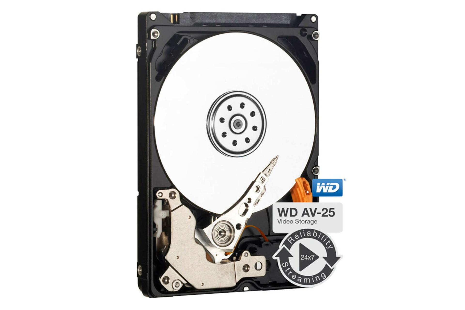 نمای داخل هارد دیسک وسترن دیجیتال AV-25 WD10JUCT 2.5 Inch 1TB