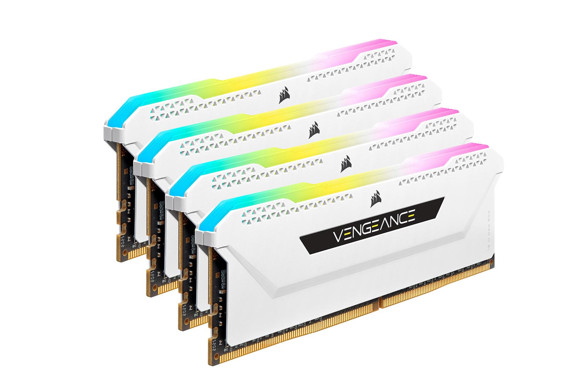 نمای کناری رم کورسیر VENGEANCE RGB PRO SL ظرفیت 64 گیگابایت (4x16) از نوع DDR4-3600