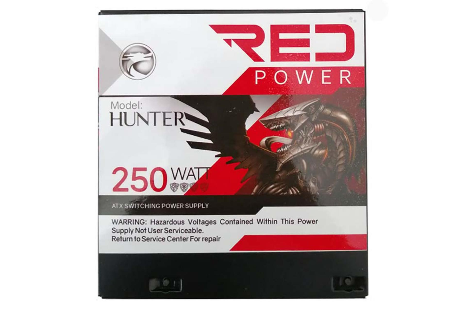 پاور کامپیوتر رد HUNTER با توان 250 وات نمای بالا