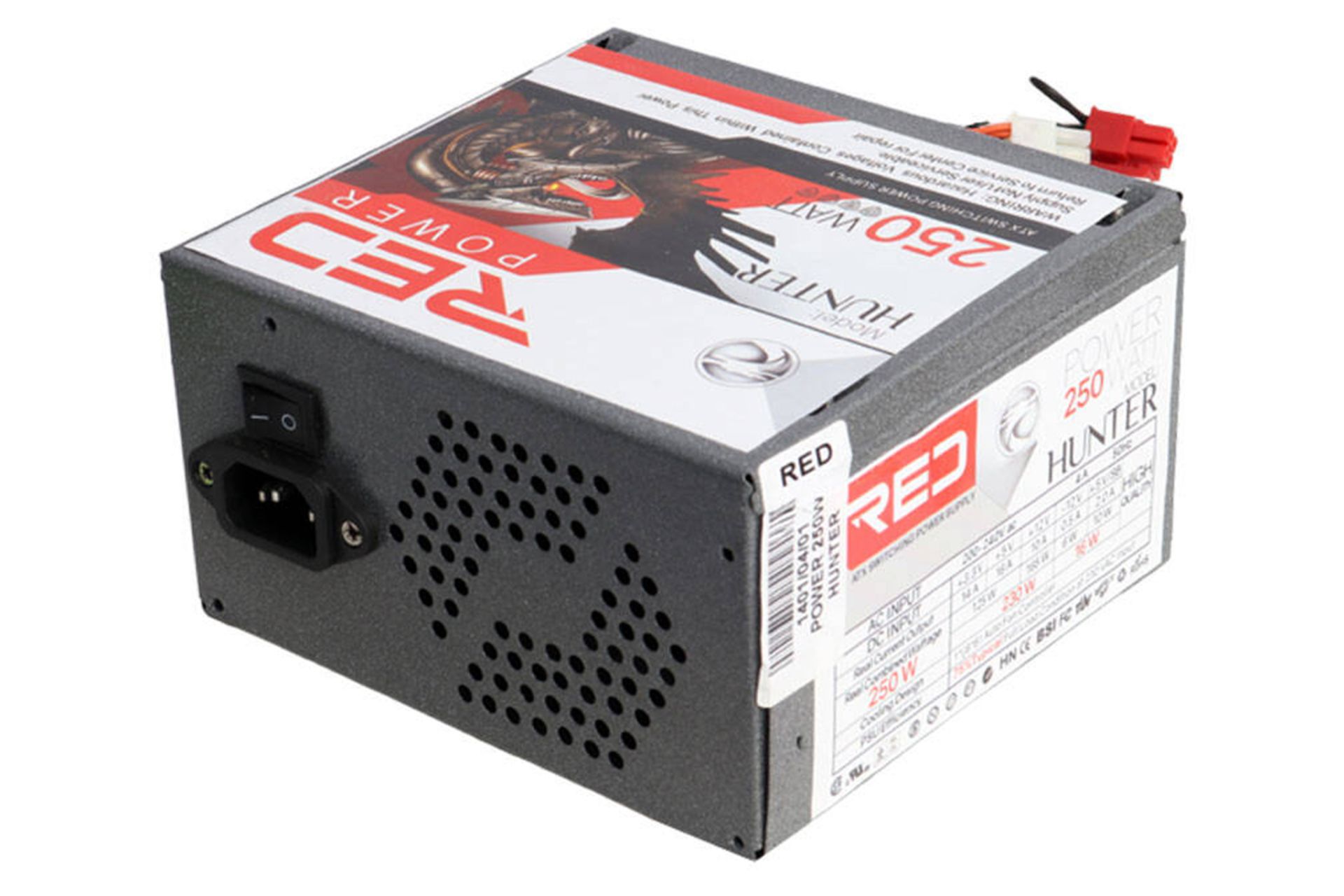 ابعاد پاور کامپیوتر رد HUNTER با توان 250 وات