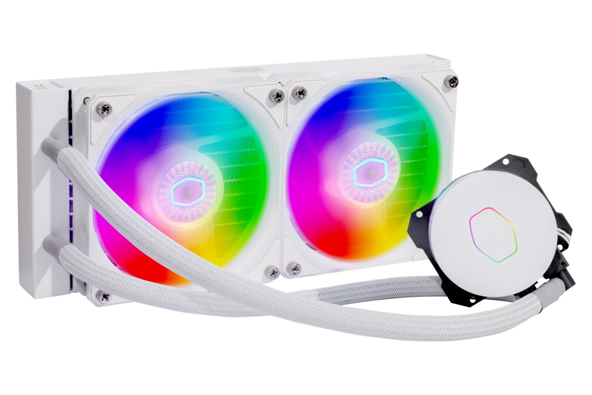 نمای چپ خنک کننده مایع کولر مستر MASTERLIQUID ML240L V2 ARGB WHITE EDITION