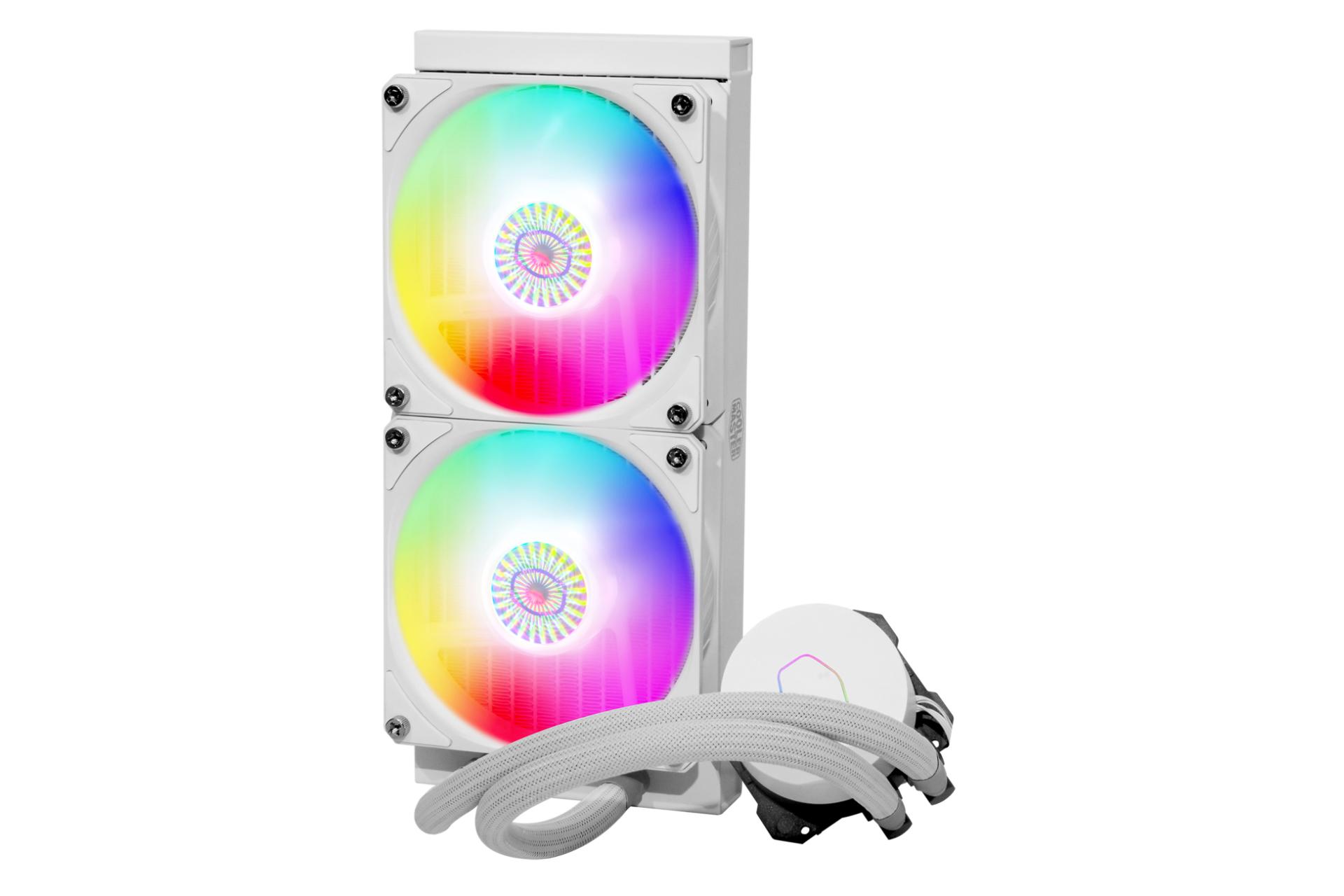 نمای عمودی خنک کننده مایع کولر مستر MASTERLIQUID ML240L V2 ARGB WHITE EDITION