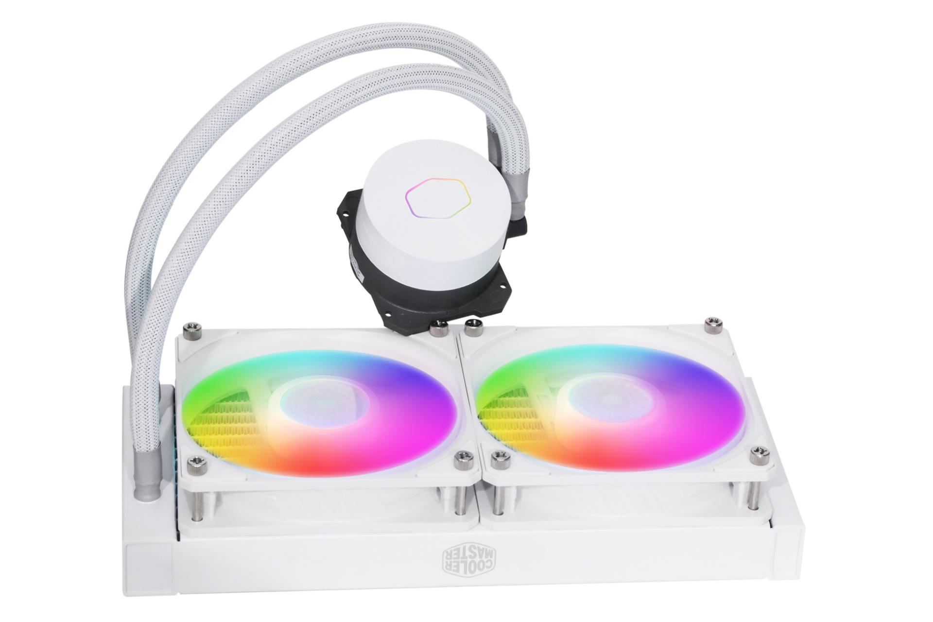 نمای جانبی خنک کننده مایع کولر مستر MASTERLIQUID ML240L V2 ARGB WHITE EDITION