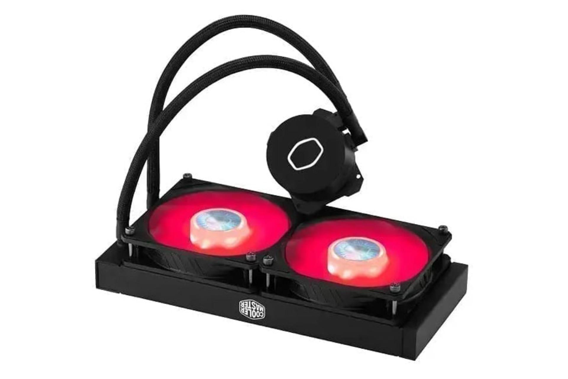 نمای جانبی خنک کننده مایع کولر مستر MASTERLIQUID ML240L V2 RED