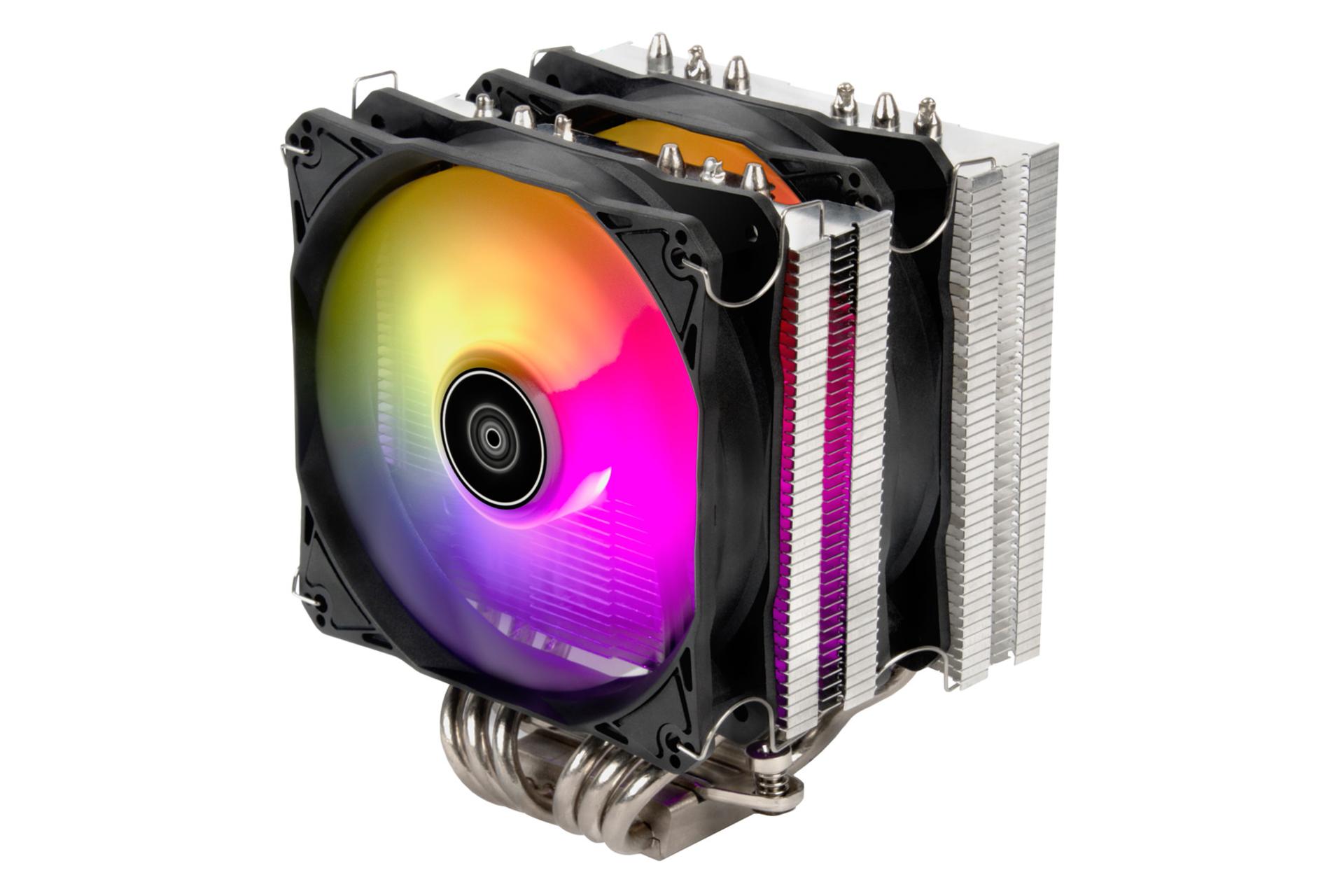 نیمرخ بالا خنک کننده پردازنده سیلور استون Hydrogon D120 ARGB با نورپردازی