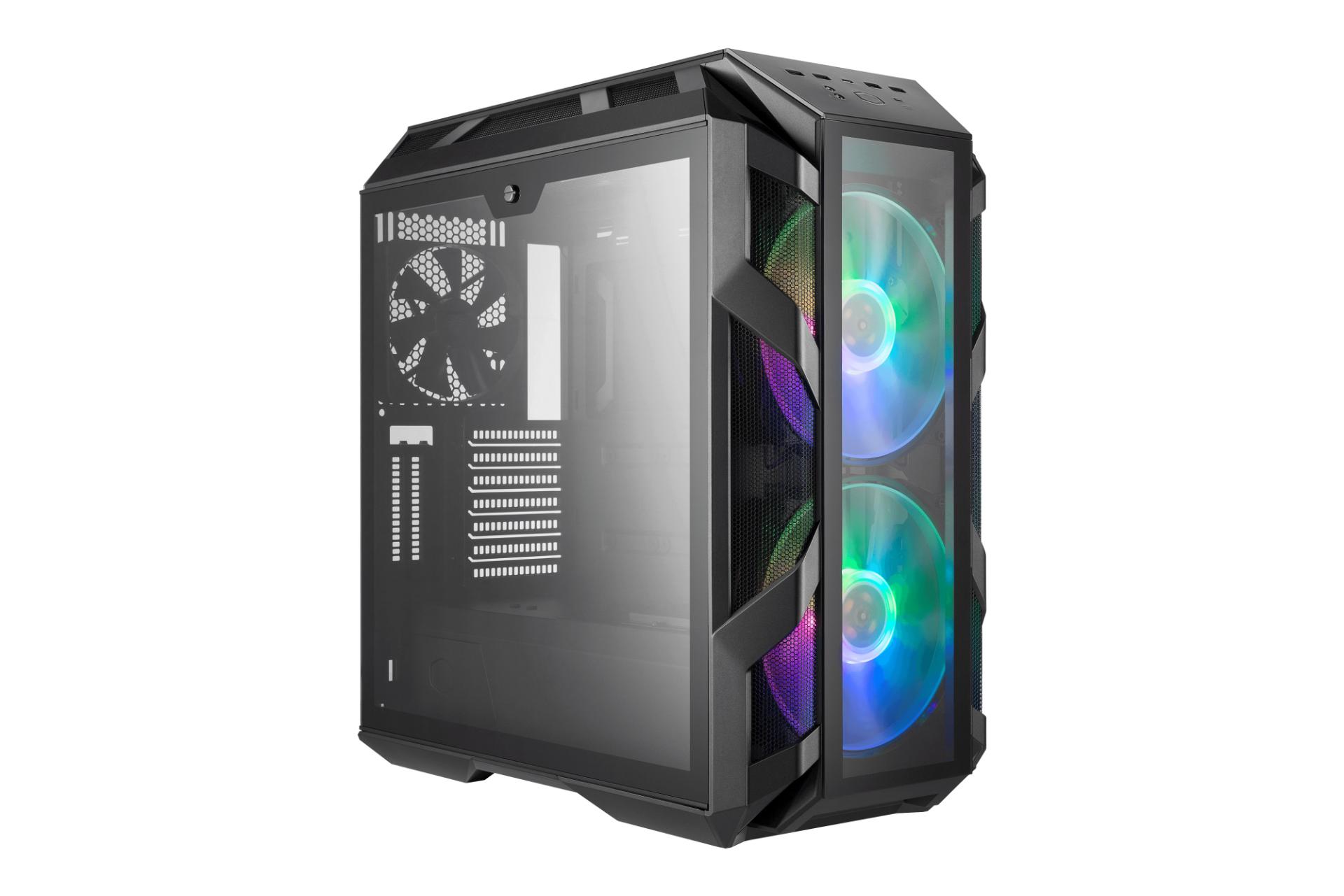 نمای نیم رخ جلو و سمت چپ کیس کامپیوتر کولر مستر MASTERCASE H500M