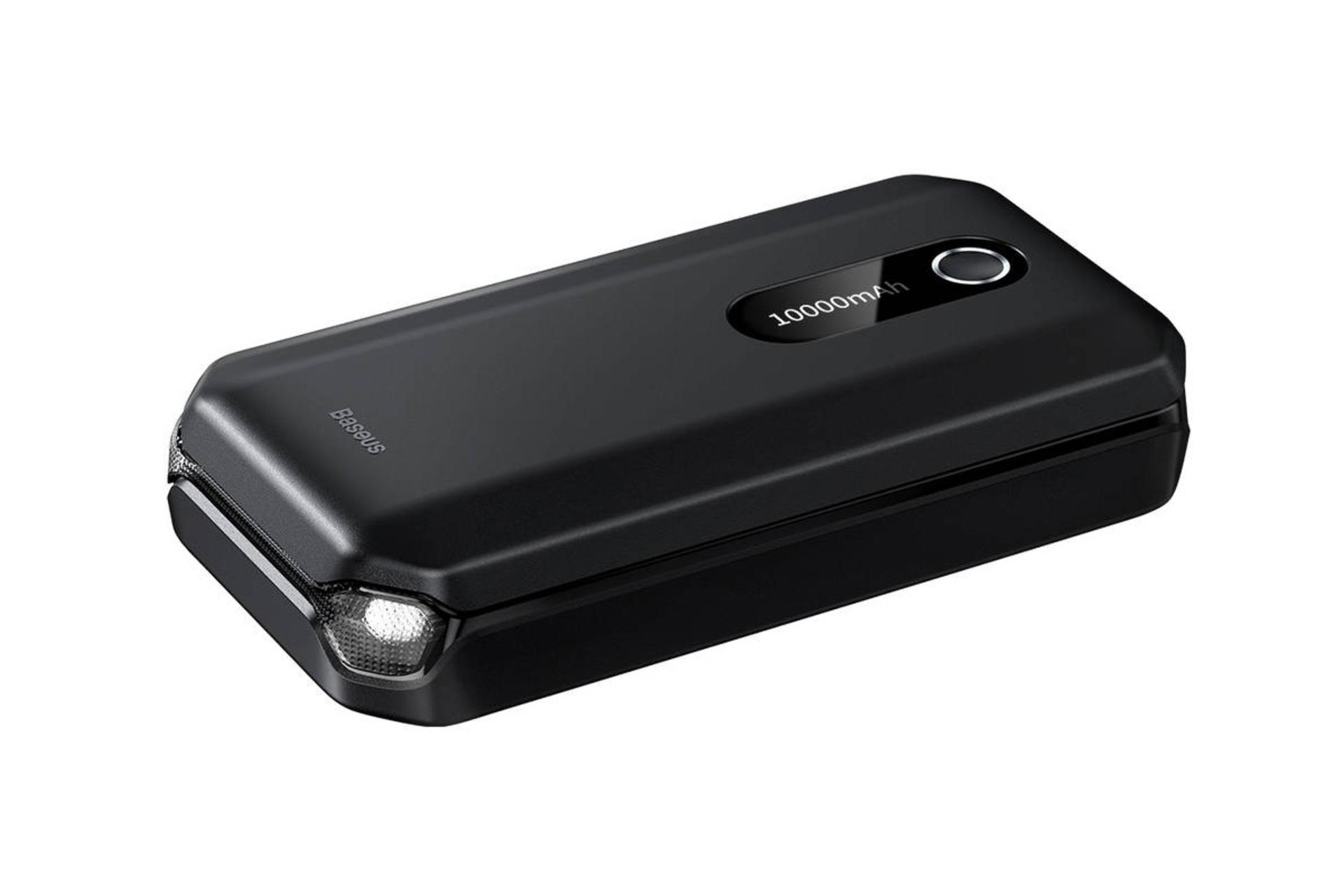 نمای جانبی و چراغ قوه پاور بانک باسئوس CGNL020101