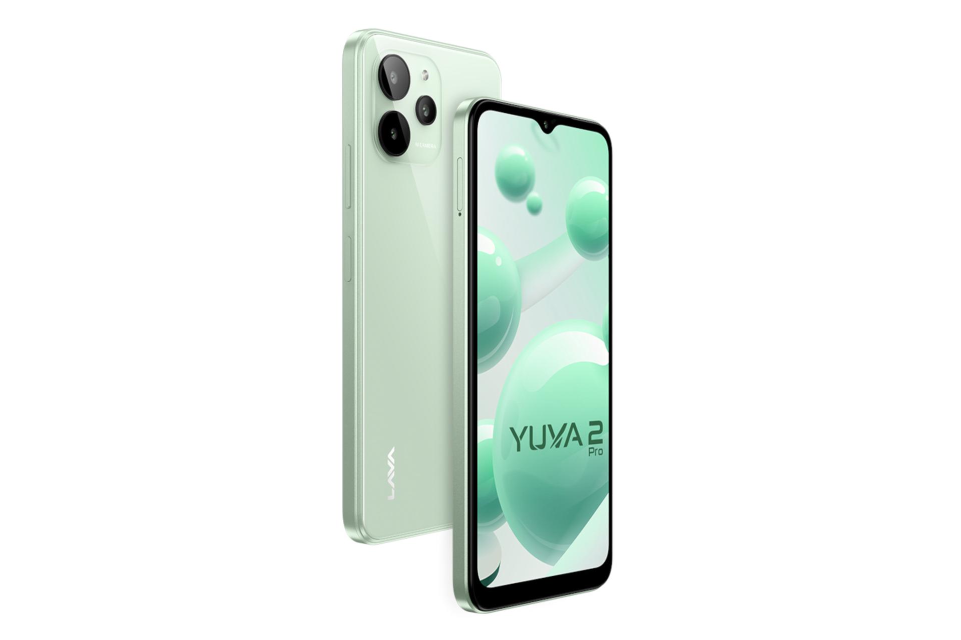 نمای جانبی گوشی موبایل Yuva 2 پرو لاوا / Lava Yuva 2 Pro سبز روشن