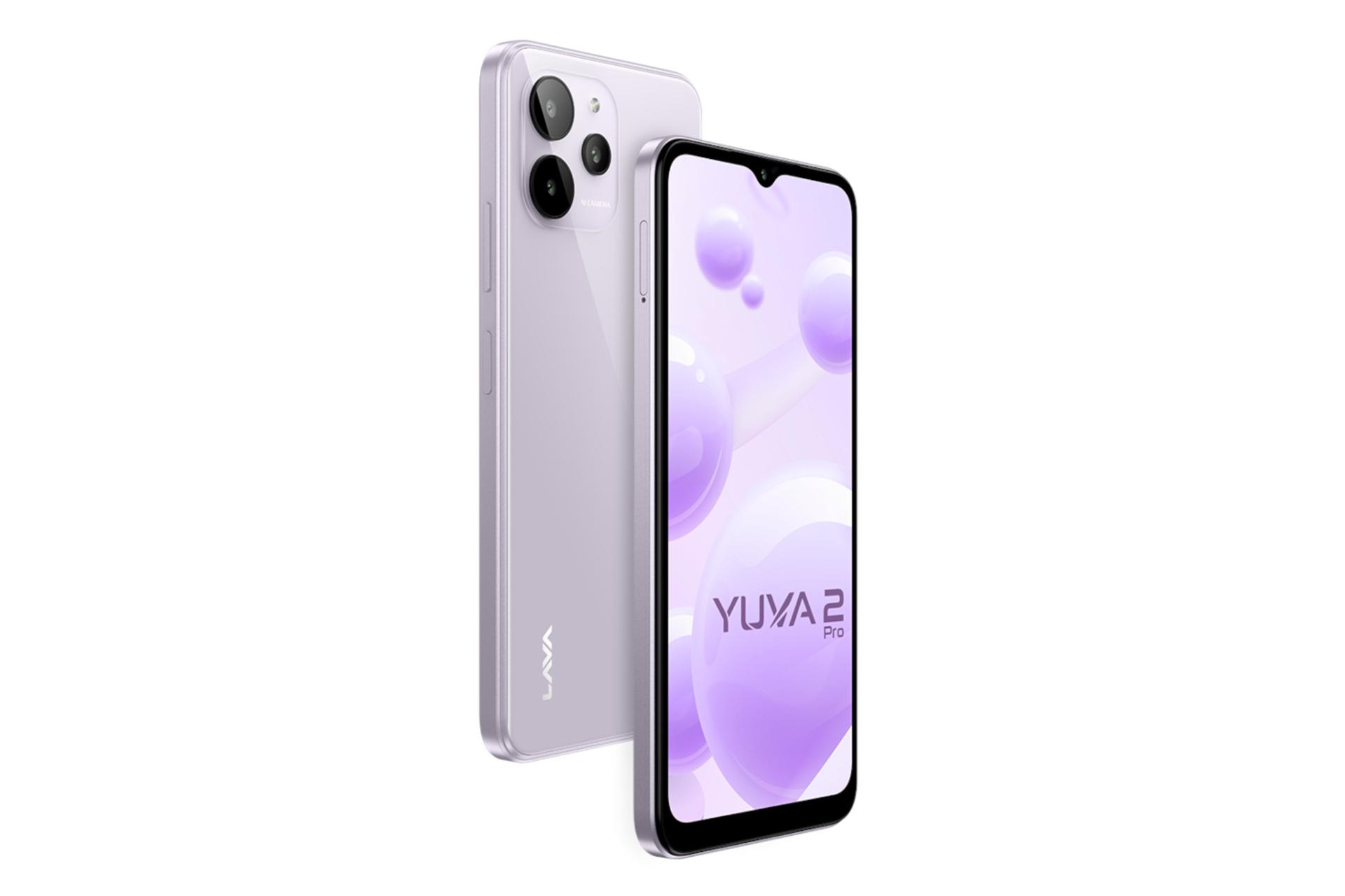 نمای جانبی گوشی موبایل Yuva 2 پرو لاوا / Lava Yuva 2 Pro بنفش روشن