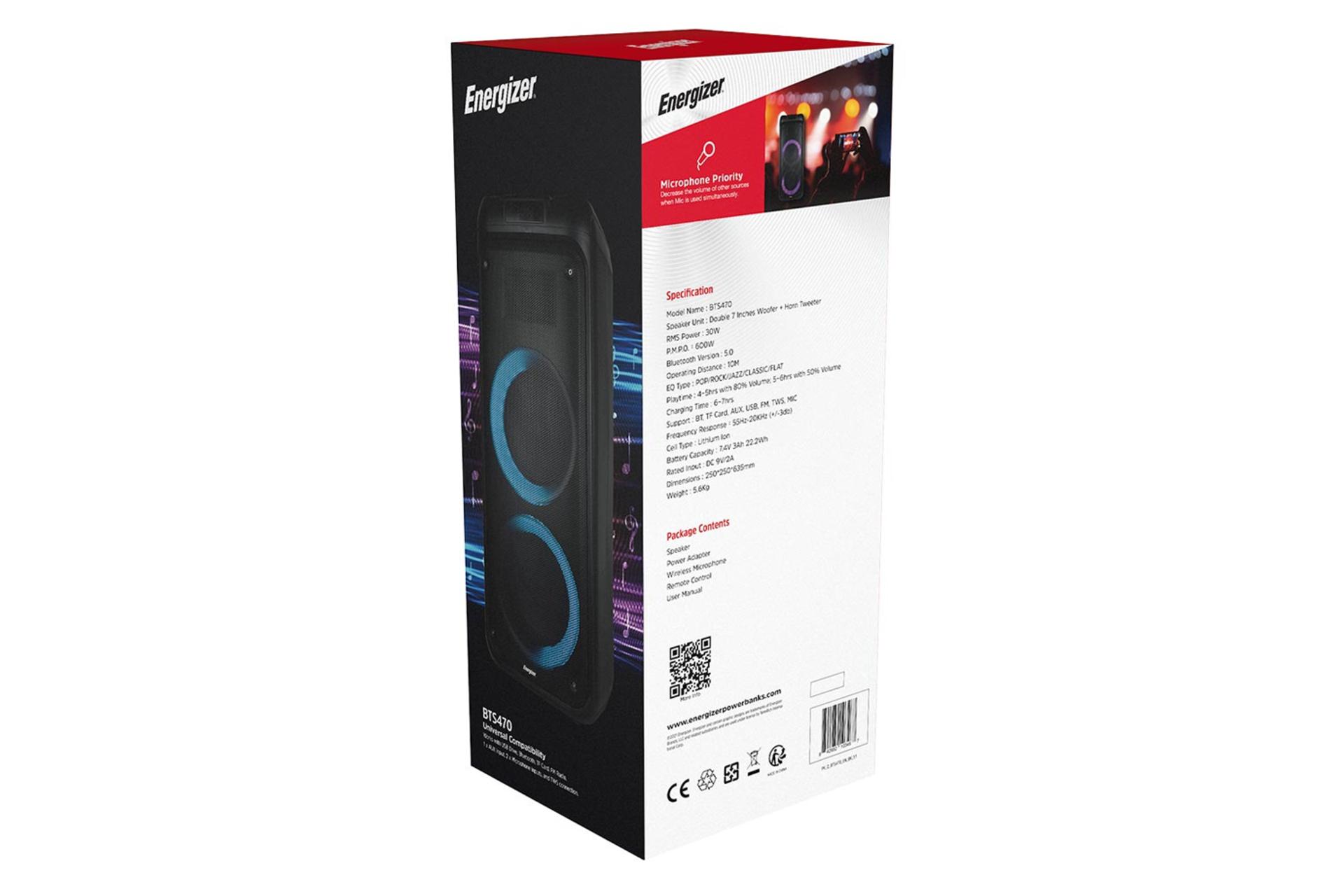 جعبه اسپیکر انرجایزر Energizer BTS470