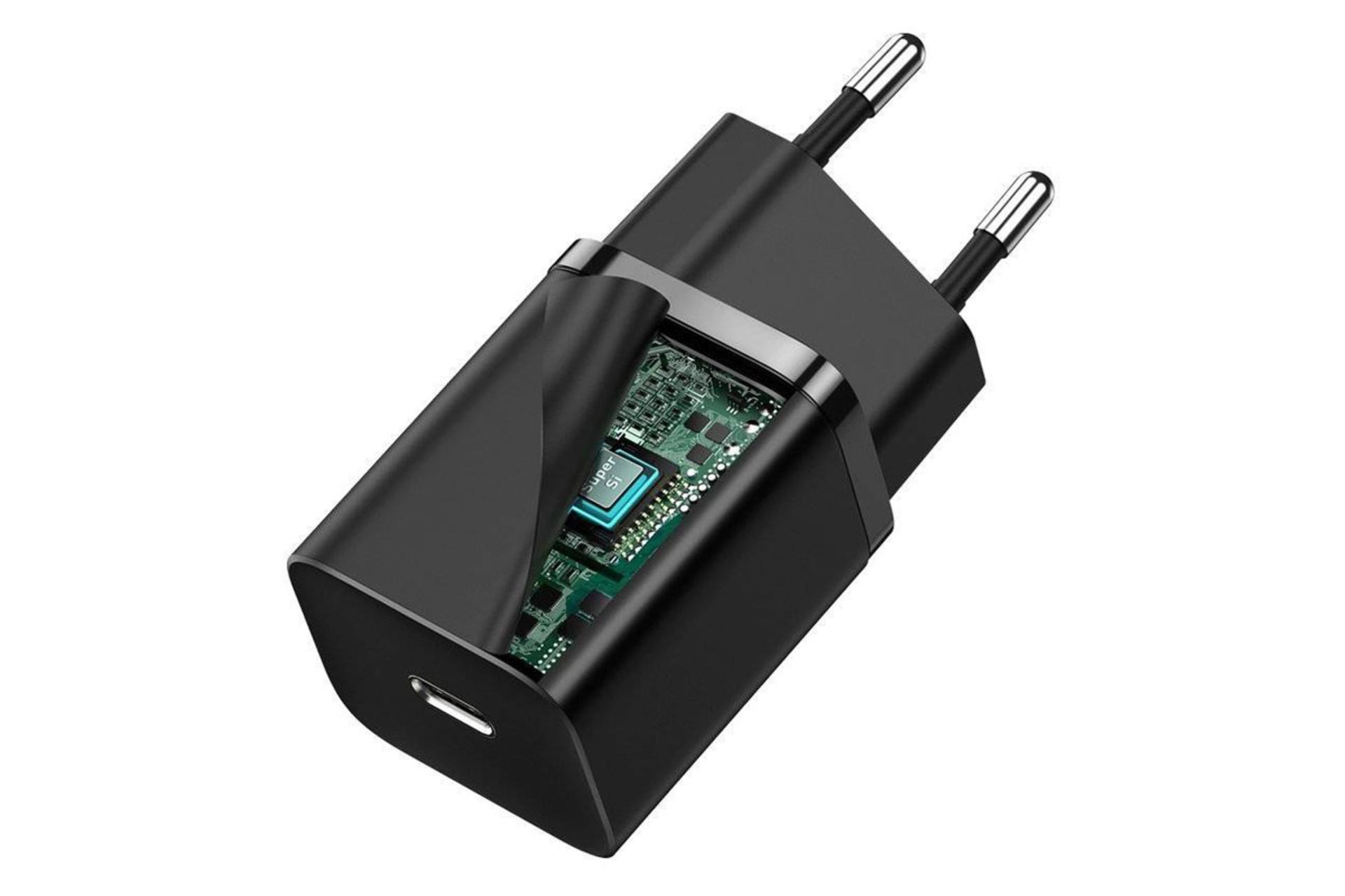 نمای داخلی شارژر باسئوس Super Si 30W