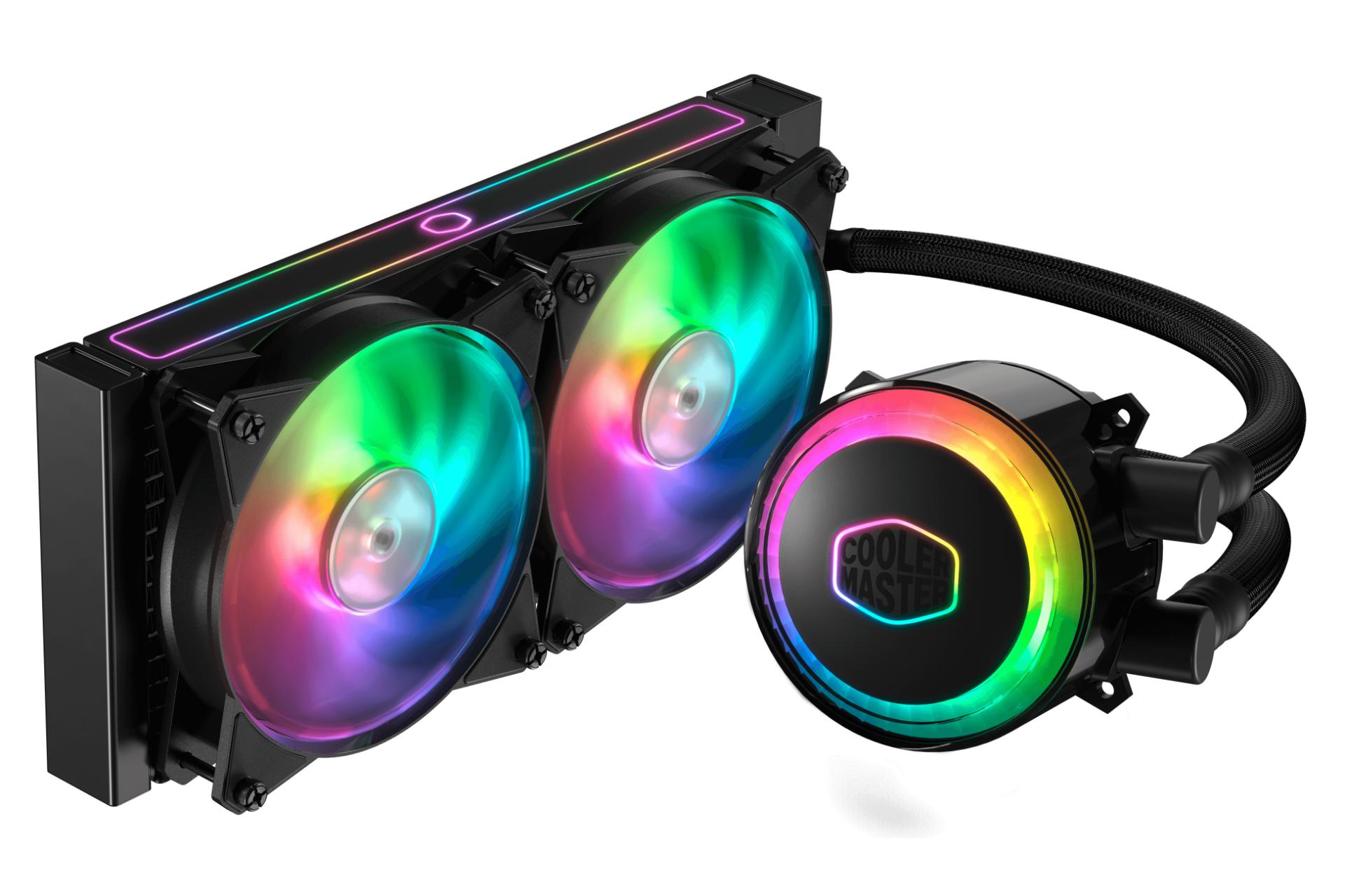 نمای جانبی خنک کننده مایع کولر مستر MASTERLIQUID ML240RS RGB