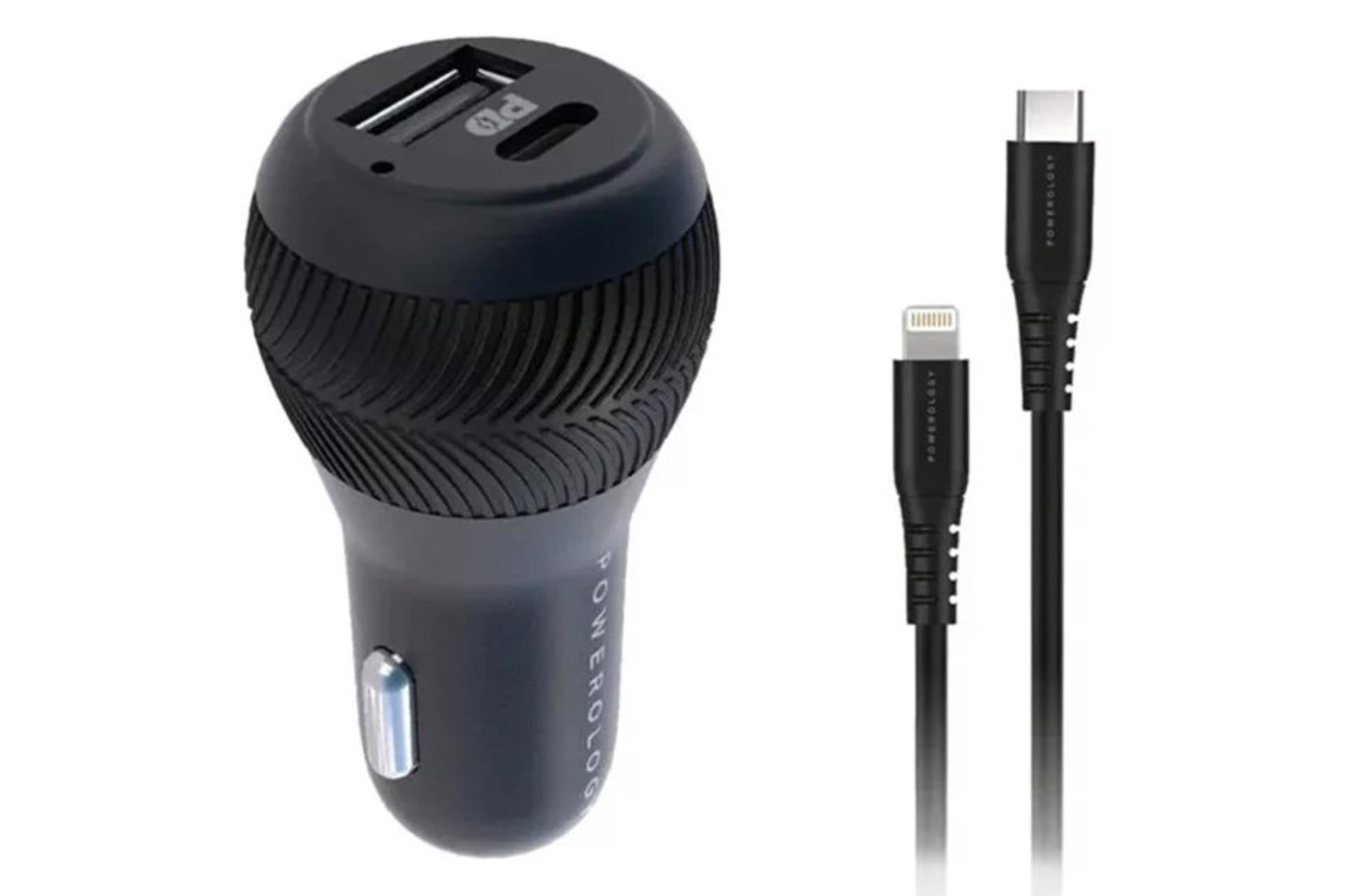 شارژر پاورولوجی PPDCCLBK همراه کابل