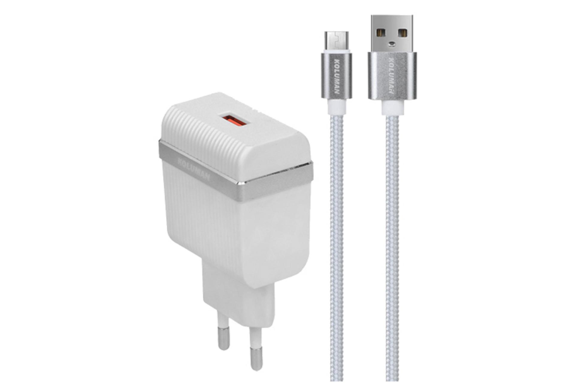 شارژر کلومن KC-H905 سفید همراه کابل