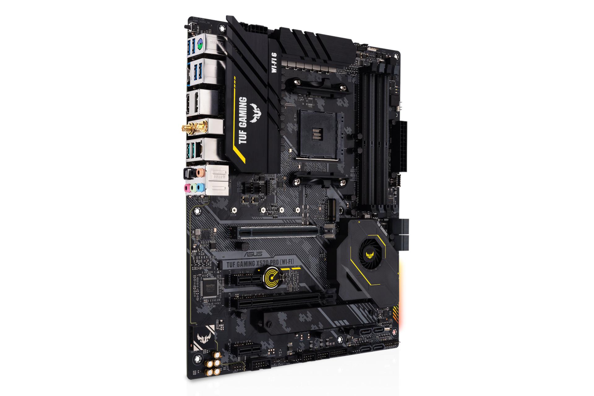 نمای چپ مادربرد ایسوس ASUS TUF GAMING X570-PRO WI-FI