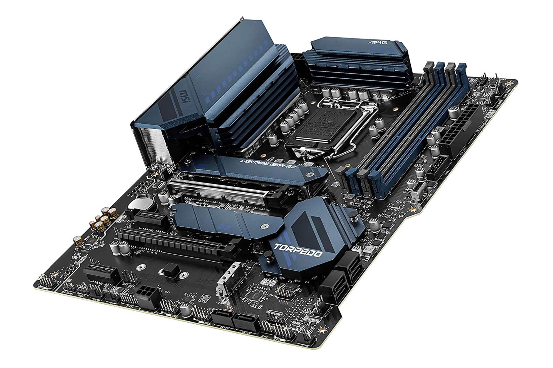 نمای سمت راست مادربرد ام اس آی MSI MAG Z590 TORPEDO