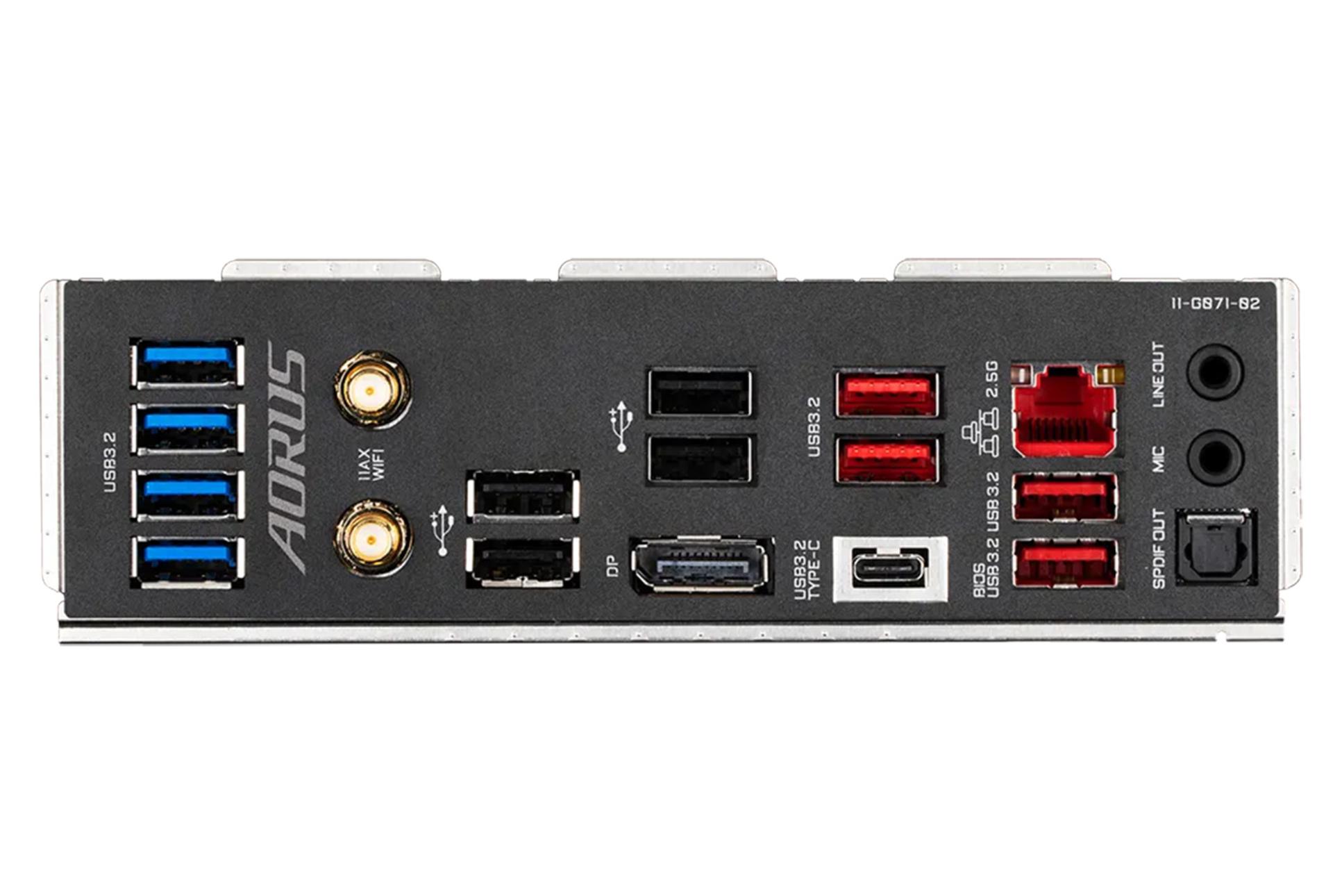 درگاه‌های پشتی مادربرد گیگابایت GIGABYTE Z690 AORUS ULTRA (rev. 1.x)