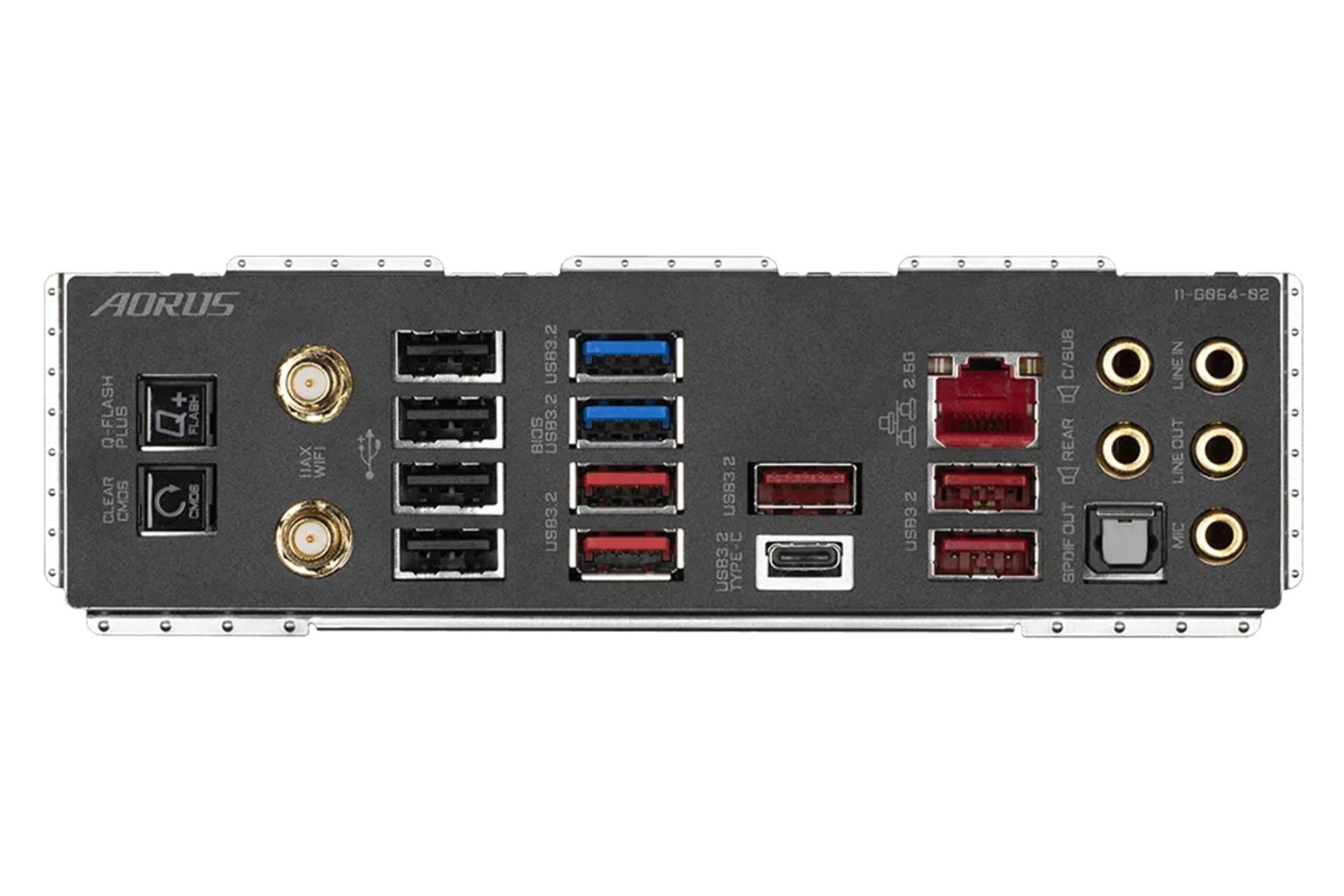 درگاه‌های مادربرد گیگابایت GIGABYTE X570S AORUS MASTER (rev. 1.0)