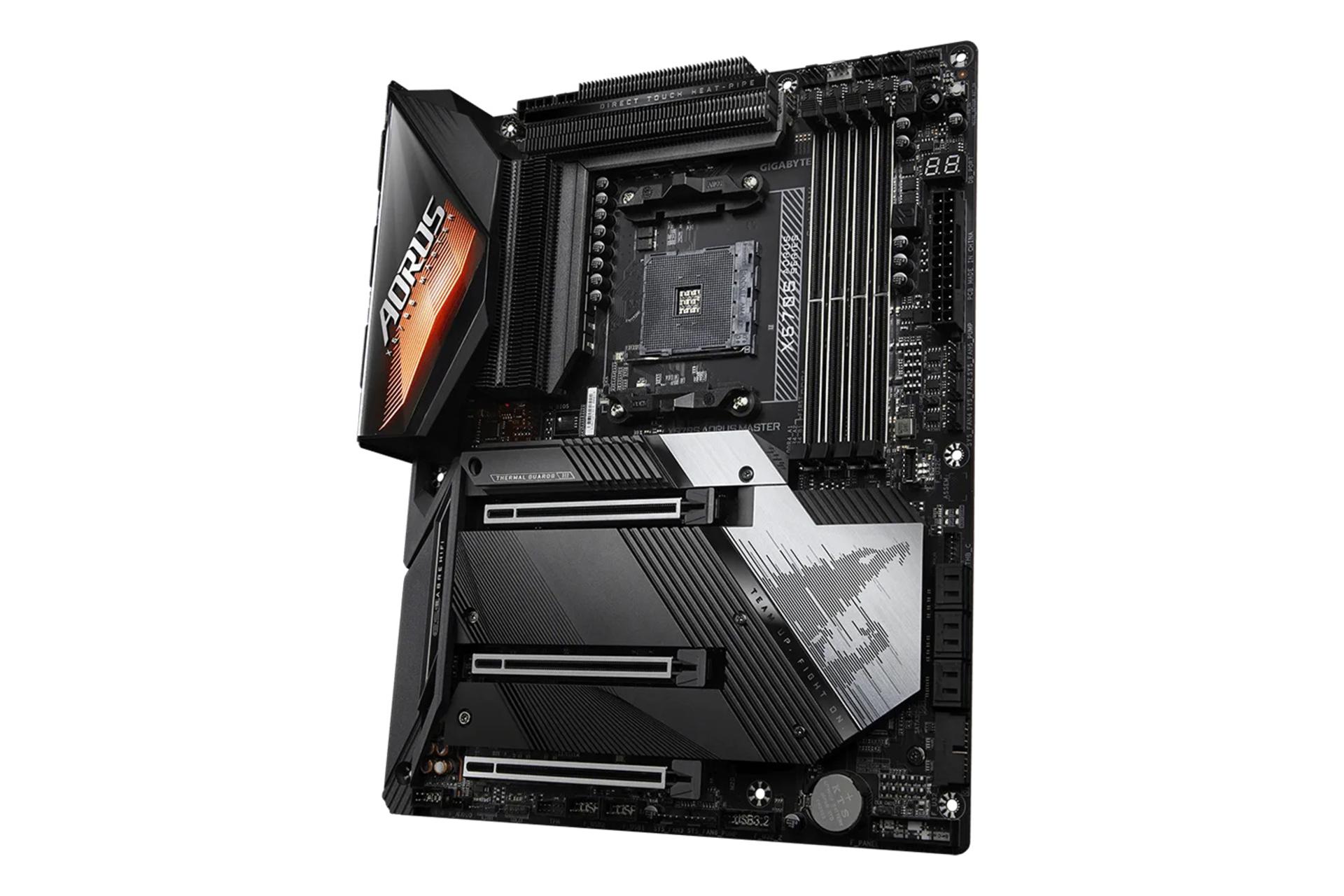 نمای کناری مادربرد گیگابایت GIGABYTE X570S AORUS MASTER (rev. 1.0)