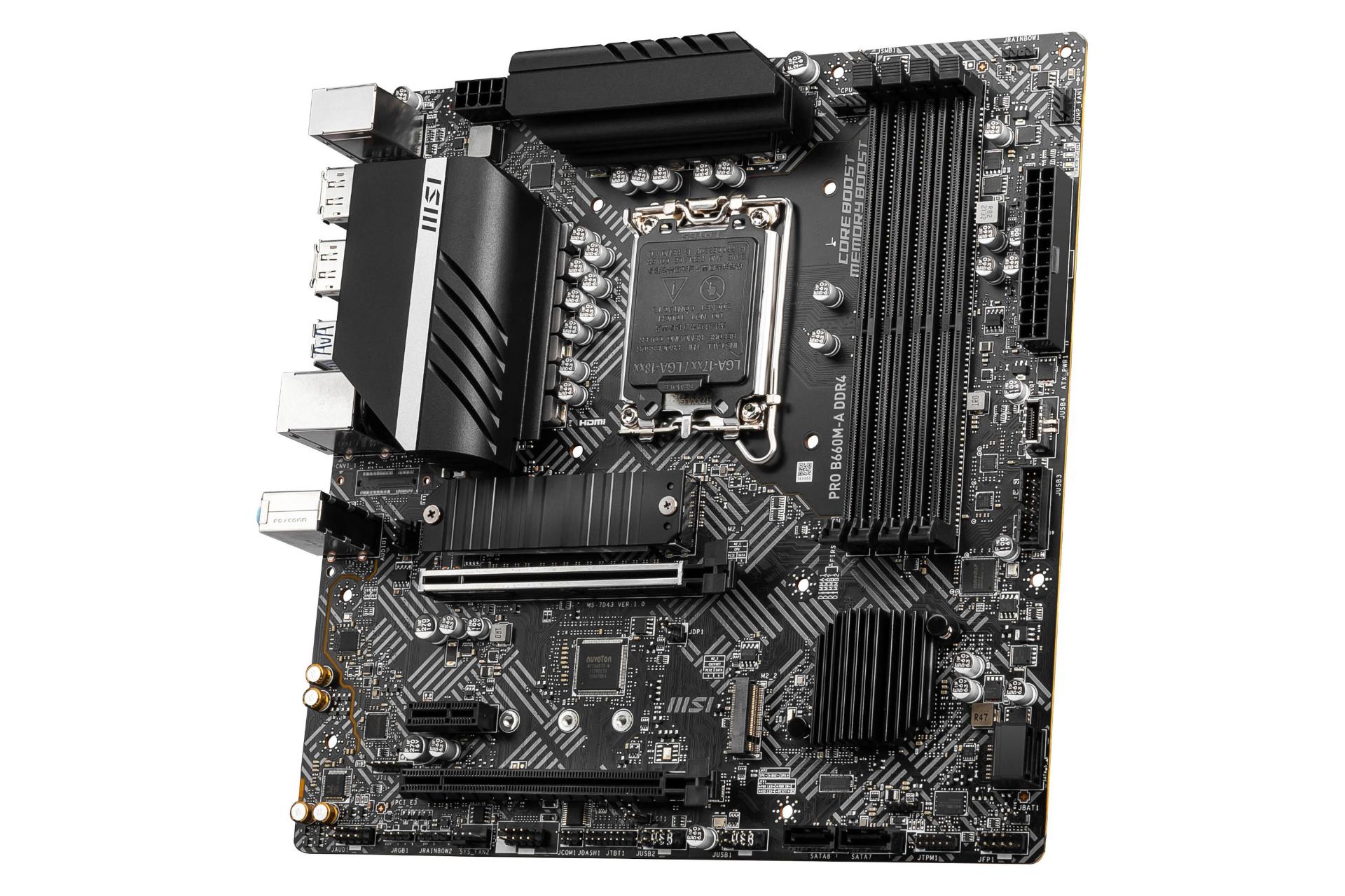 نمای راست مادربرد ام اس آی MSI PRO B660M-A DDR4