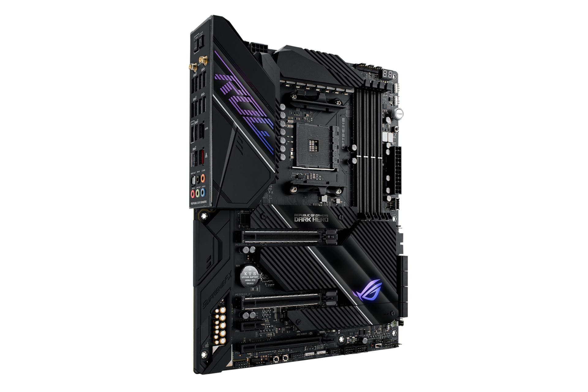 نمای چپ مادربرد ایسوس ASUS ROG Crosshair VIII Dark Hero