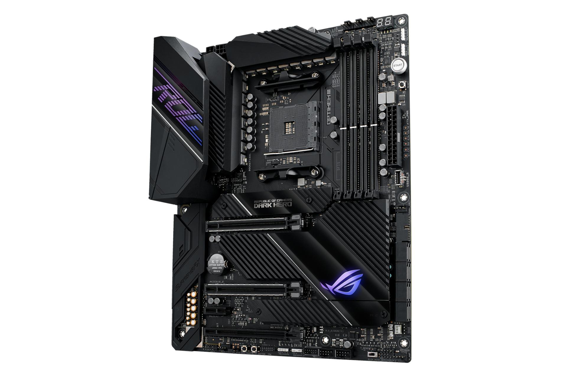 نمای راست مادربرد ایسوس ASUS ROG Crosshair VIII Dark Hero