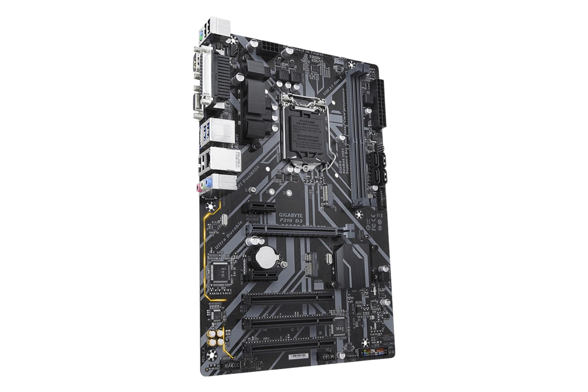 نمای چپ مادربرد گیگابایت GIGABYTE P310 D3 (rev. 1.0)