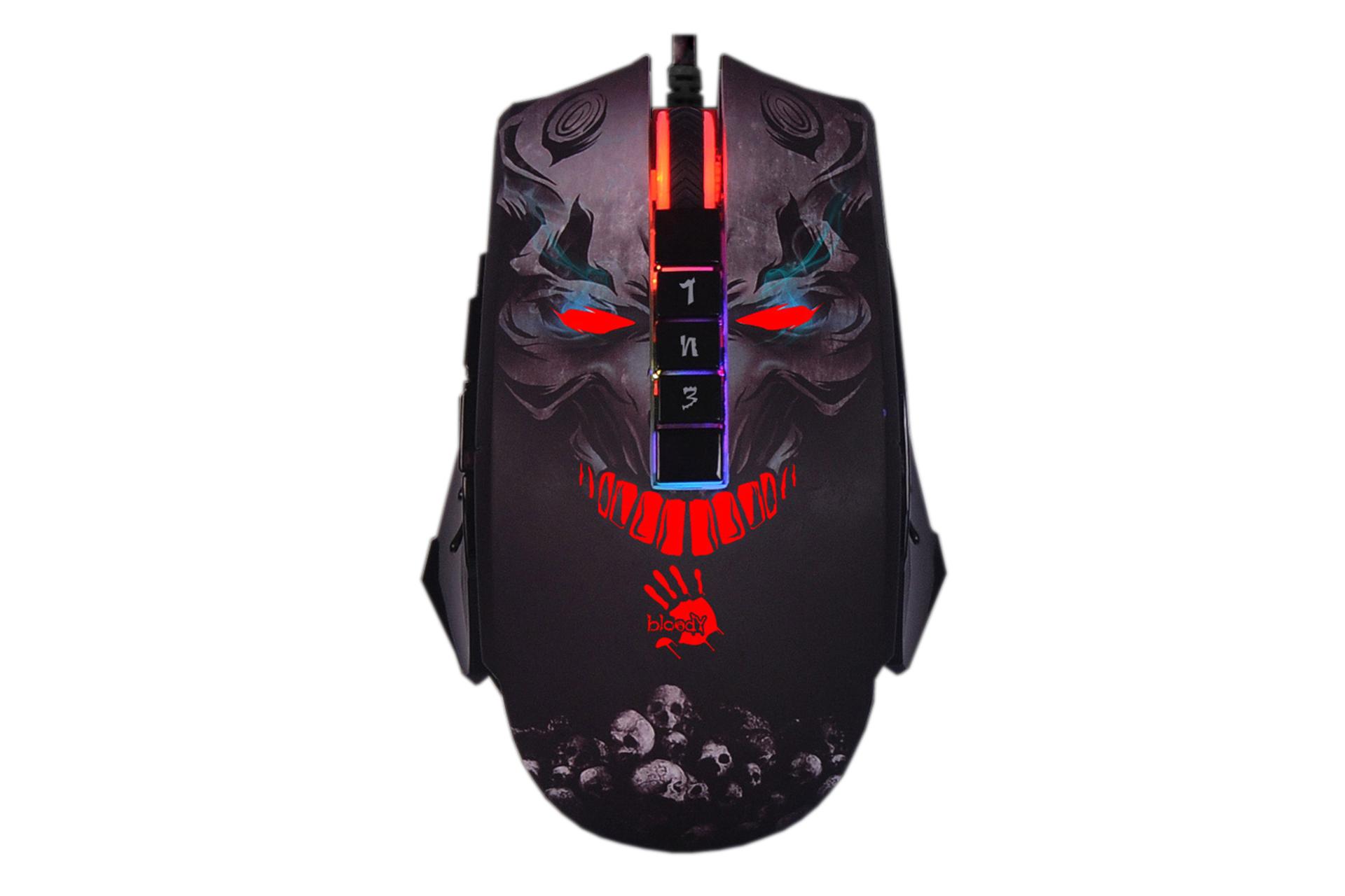 نمای روبه رو ماوس گیمینگ ای فورتک مدل bloody p85s