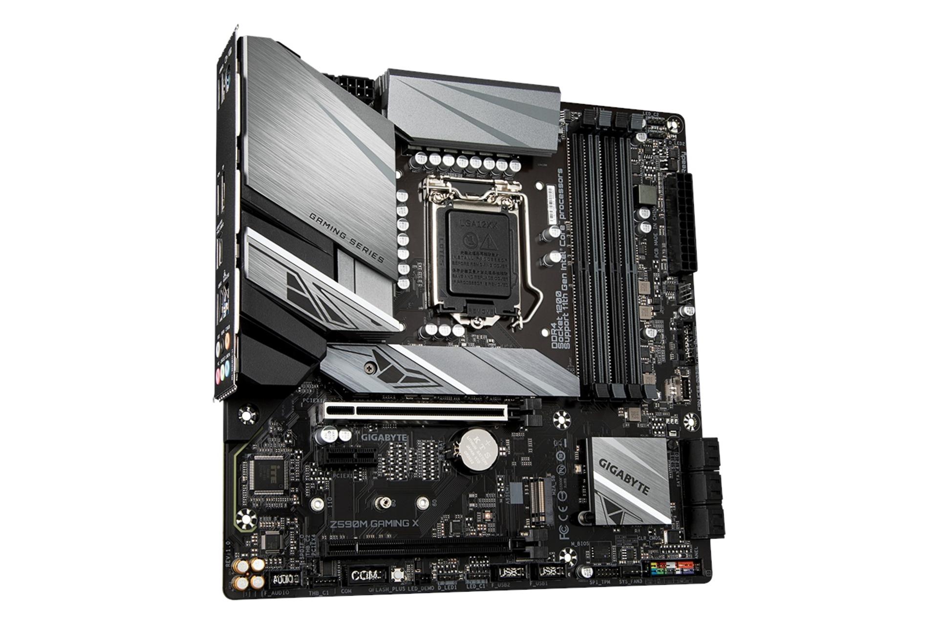 نمای چپ مادربرد گیگابایت GIGABYTE Z590M GAMING X (rev. 1.0)