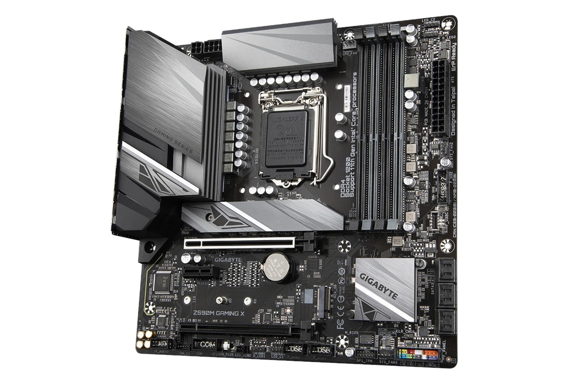 نمای راست مادربرد گیگابایت GIGABYTE Z590M GAMING X (rev. 1.0)