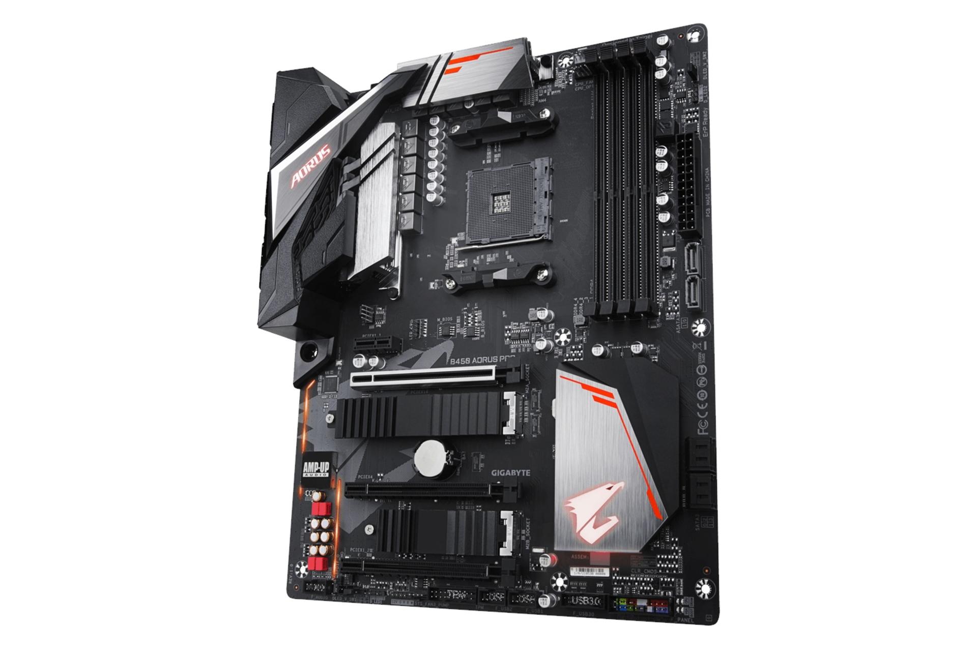 نمای راست مادربرد گیگابایت GIGABYTE B450 AORUS PRO (rev. 1.0)