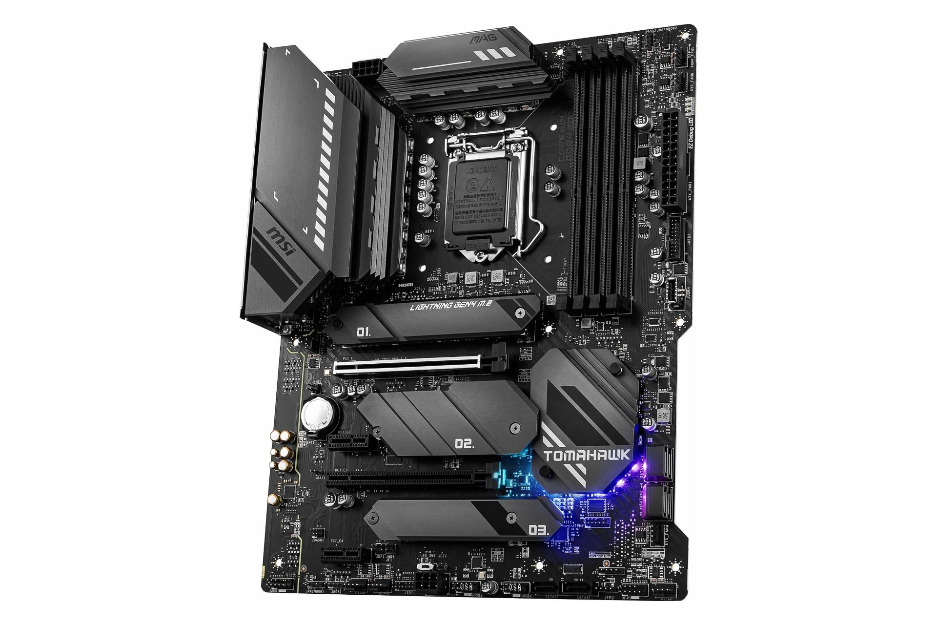 نمای راست مادربرد ام اس آی MSI MAG Z590 TOMAHAWK WIFI