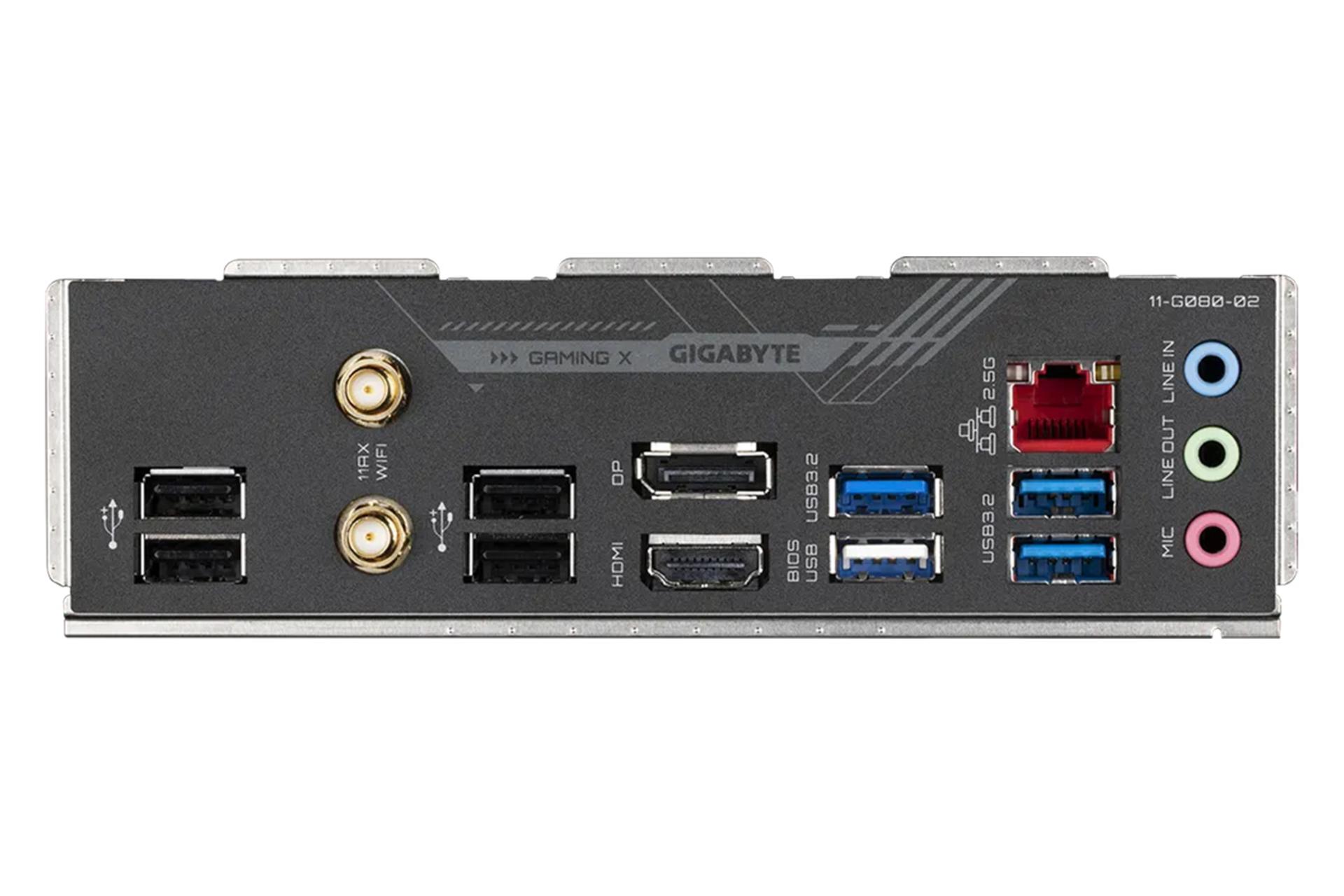 درگاه‌های مادربرد گیگابایت GIGABYTE B660M GAMING X AX DDR4 (rev. 1.x)