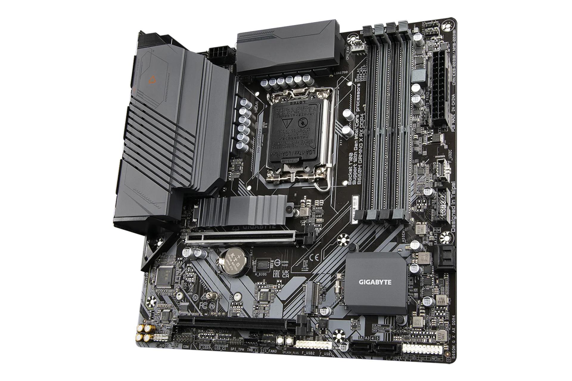 نمای کناری مادربرد گیگابایت GIGABYTE B660M GAMING X AX DDR4 (rev. 1.x)