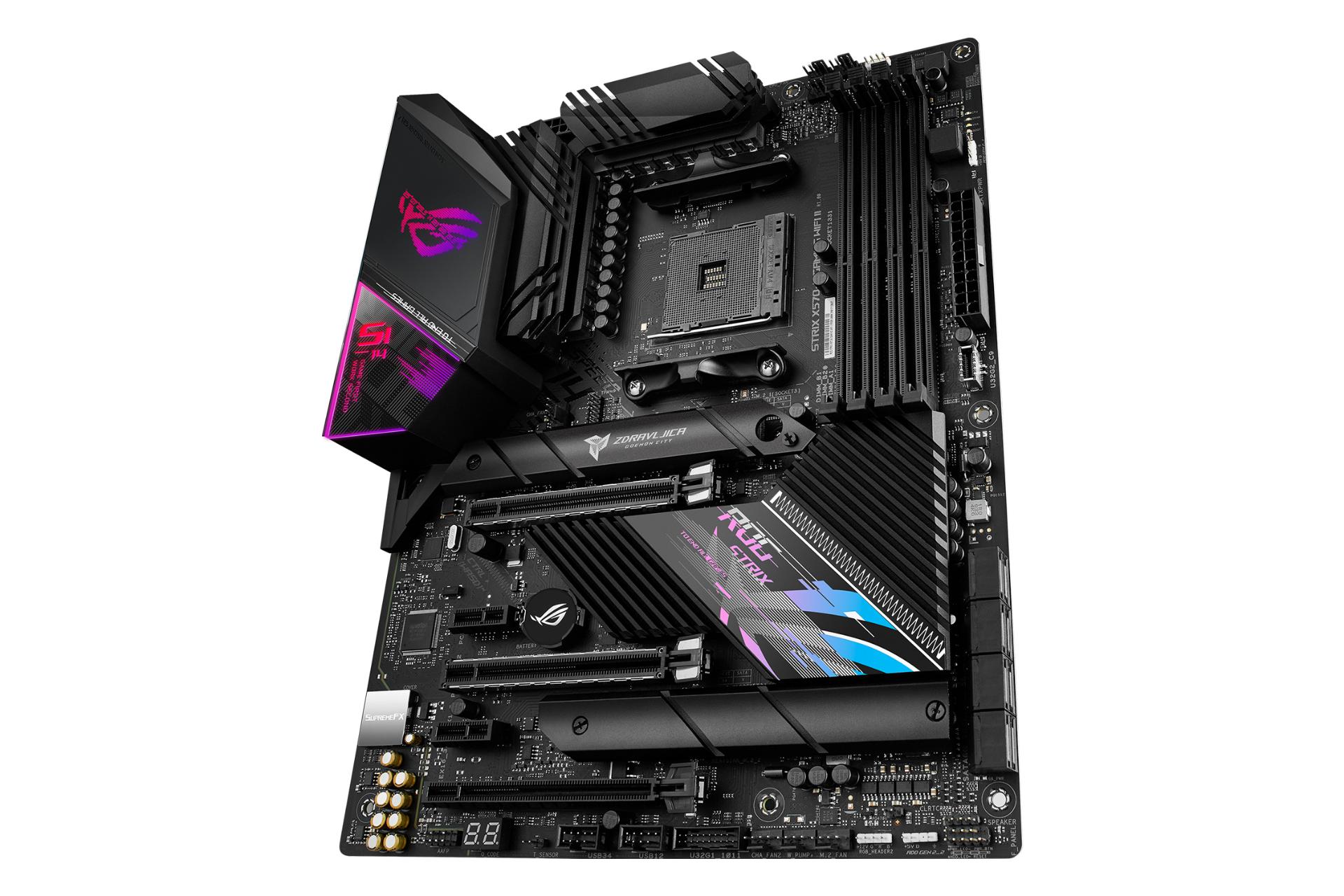 نمای کناری مادربرد ایسوس ASUS ROG STRIX X570-E GAMING WIFI II