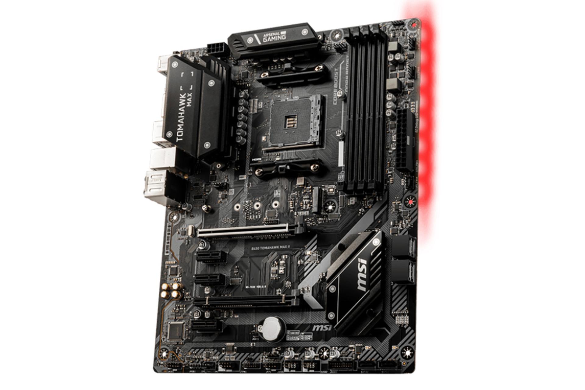 نمای کناری مادربرد ام اس آی MSI B450 TOMAHAWK MAX II