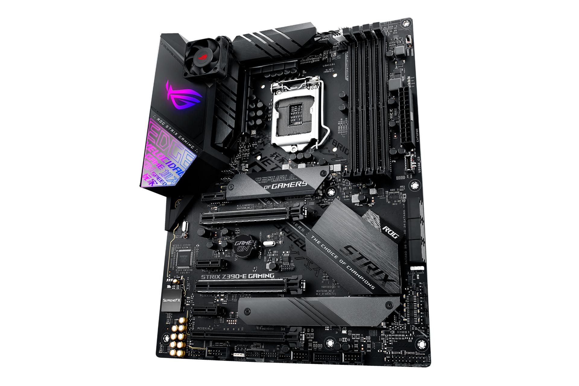 نمای کناری مادربرد ایسوس ASUS ROG STRIX Z390-E GAMING