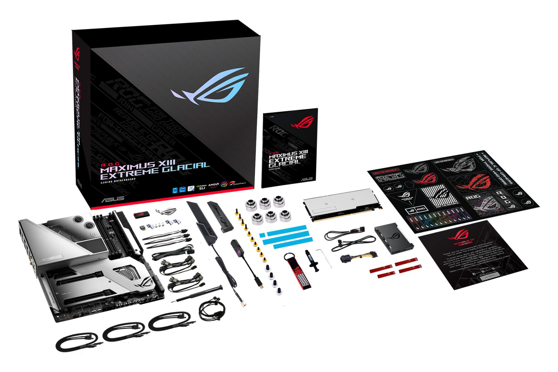 اقلام همراه مادربرد ایسوس ASUS ROG Maximus XIII Extreme Glacial