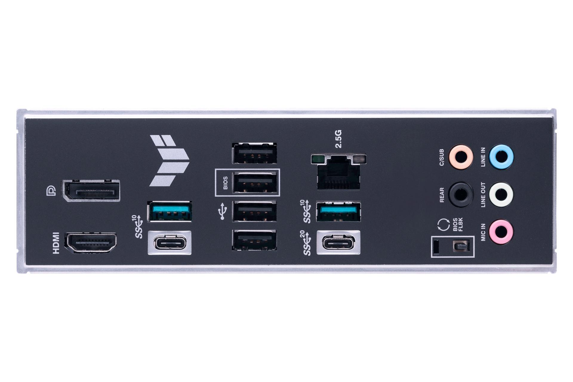 درگاه‌های پشتی مادربرد ایسوس ASUS TUF GAMING B650-PLUS
