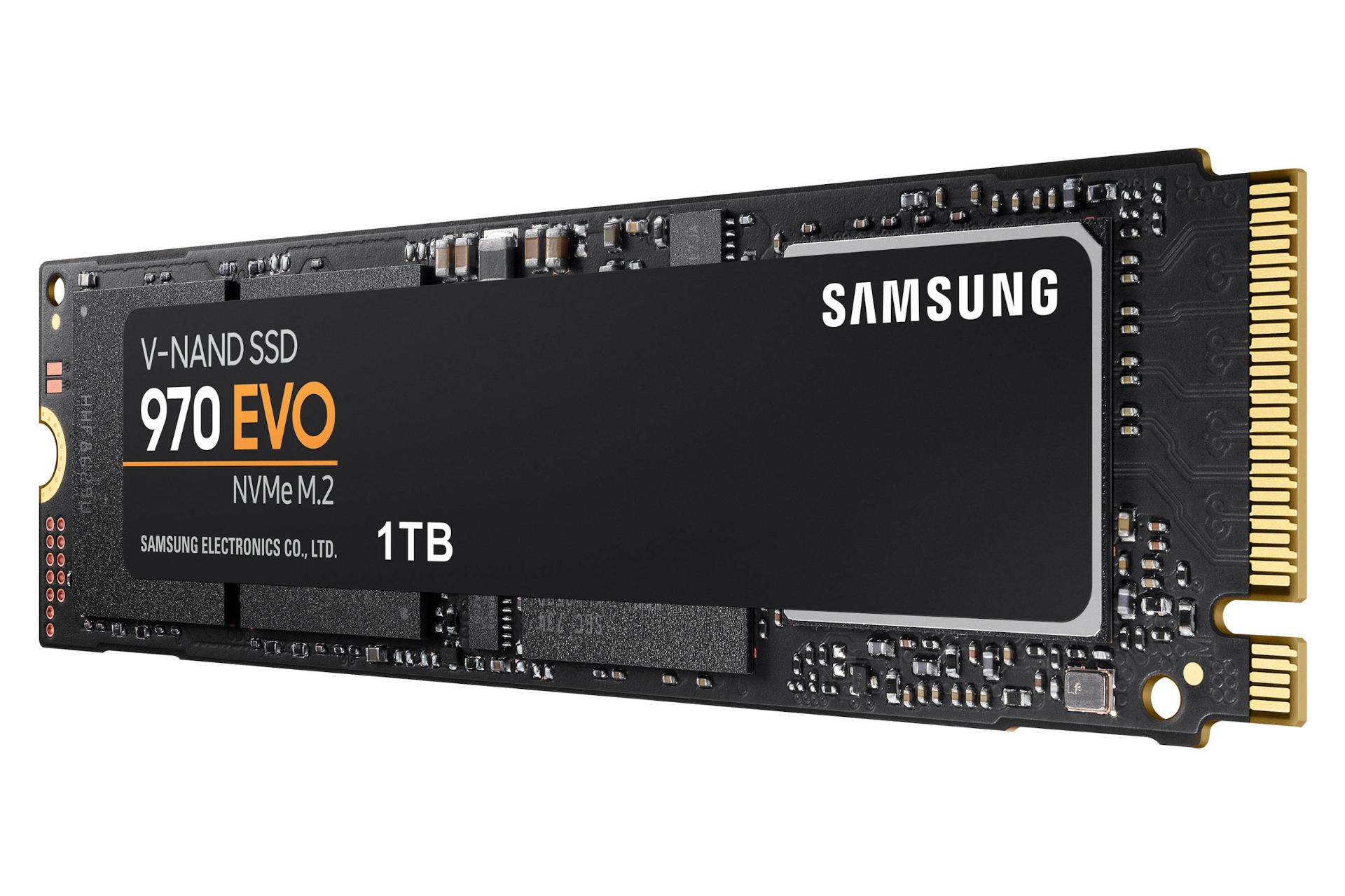 نمای راست SSD سامسونگ Samsung 970 EVO NVMe M.2 1TB ظرفیت 1 ترابایت