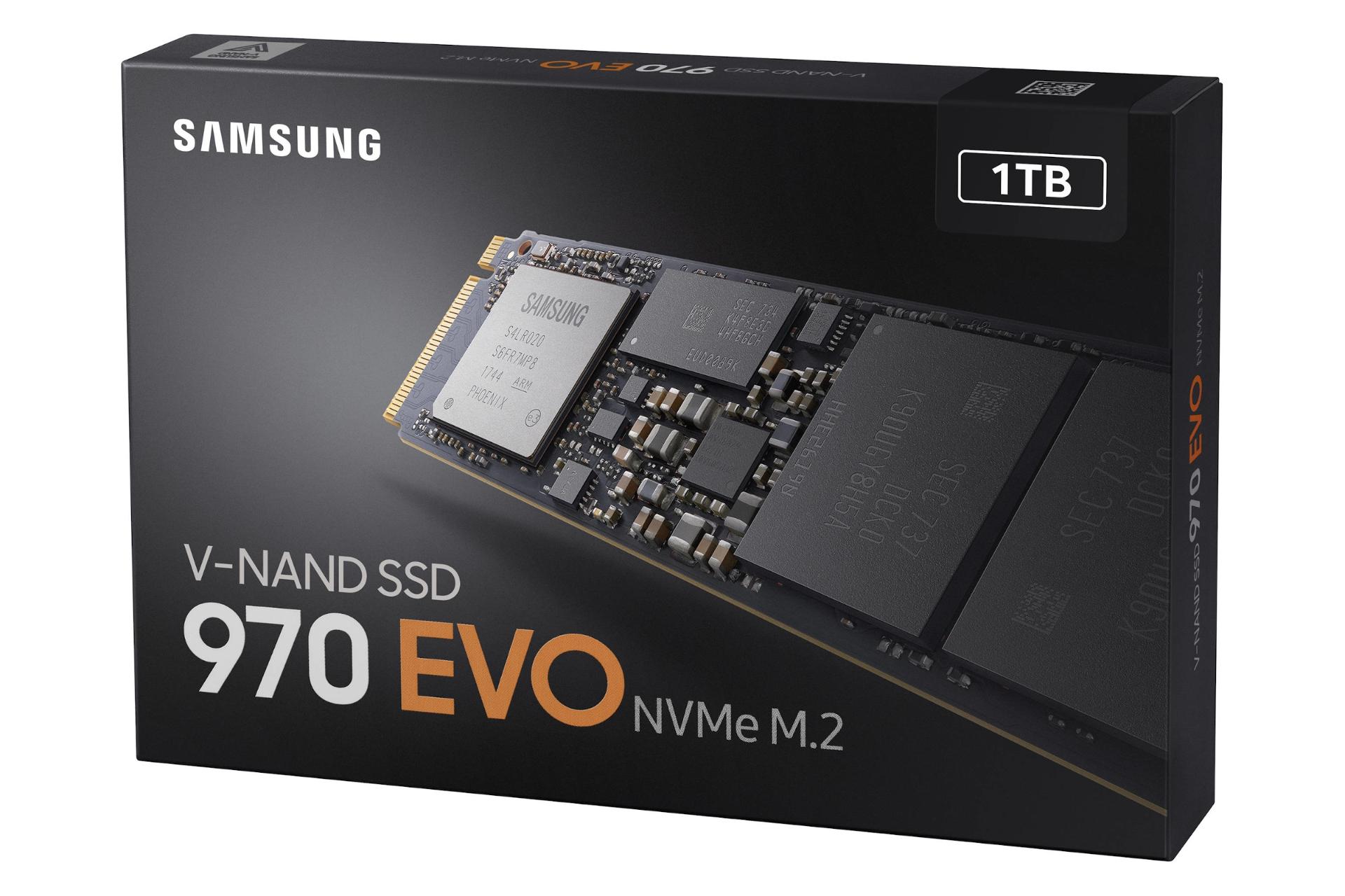جعبه SSD سامسونگ Samsung 970 EVO NVMe M.2 1TB ظرفیت 1 ترابایت