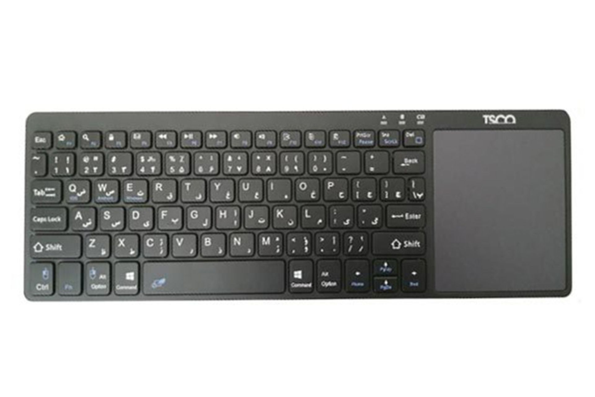 نمای بالا کیبورد تسکو TKM-7320B با ترک پد